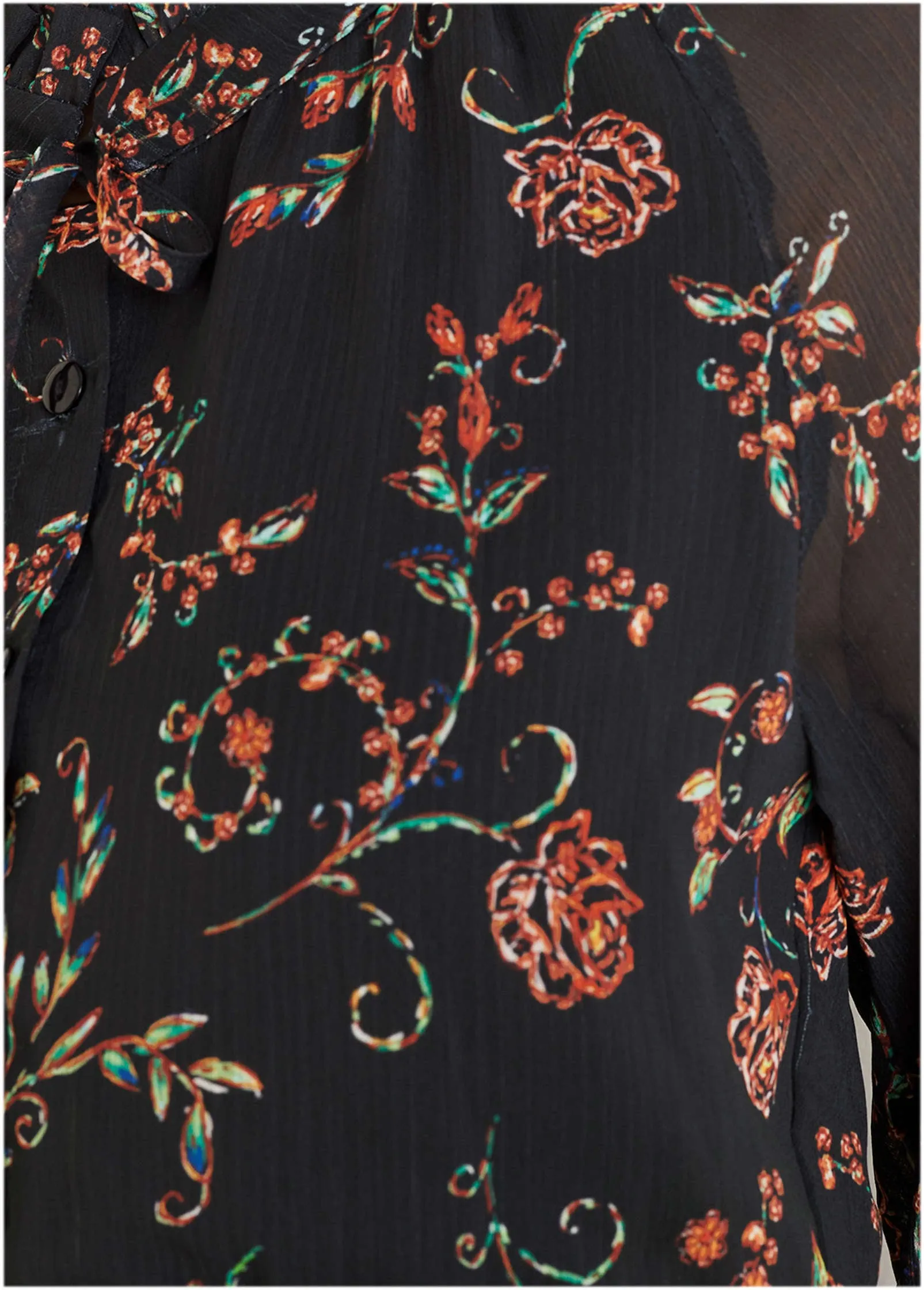 Sheer Printed Blouse - Gothic Roses sold by VENUS product image thumbnail 3