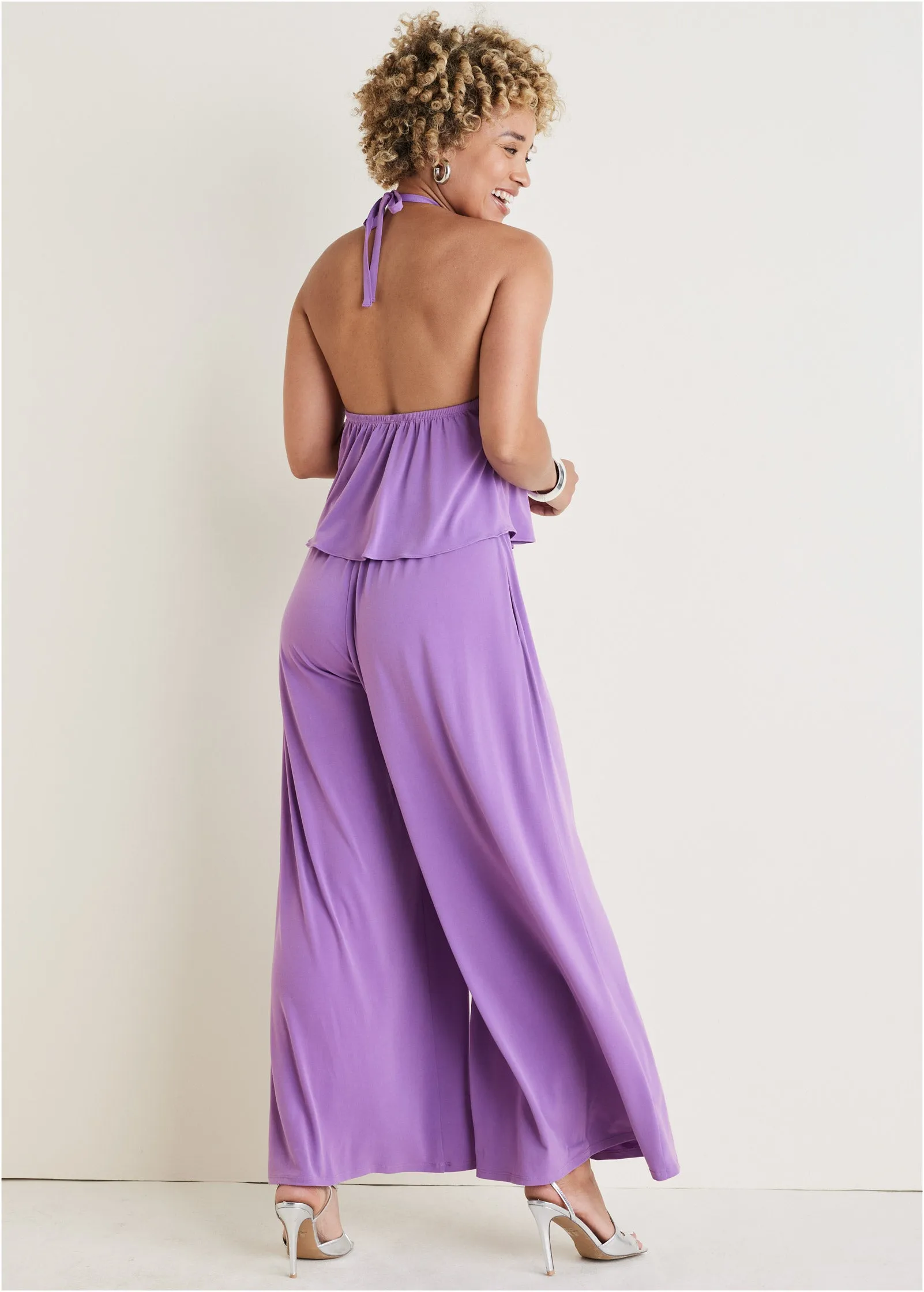 Cross Neck Jumpsuit - Purple sold by VENUS product image thumbnail 2