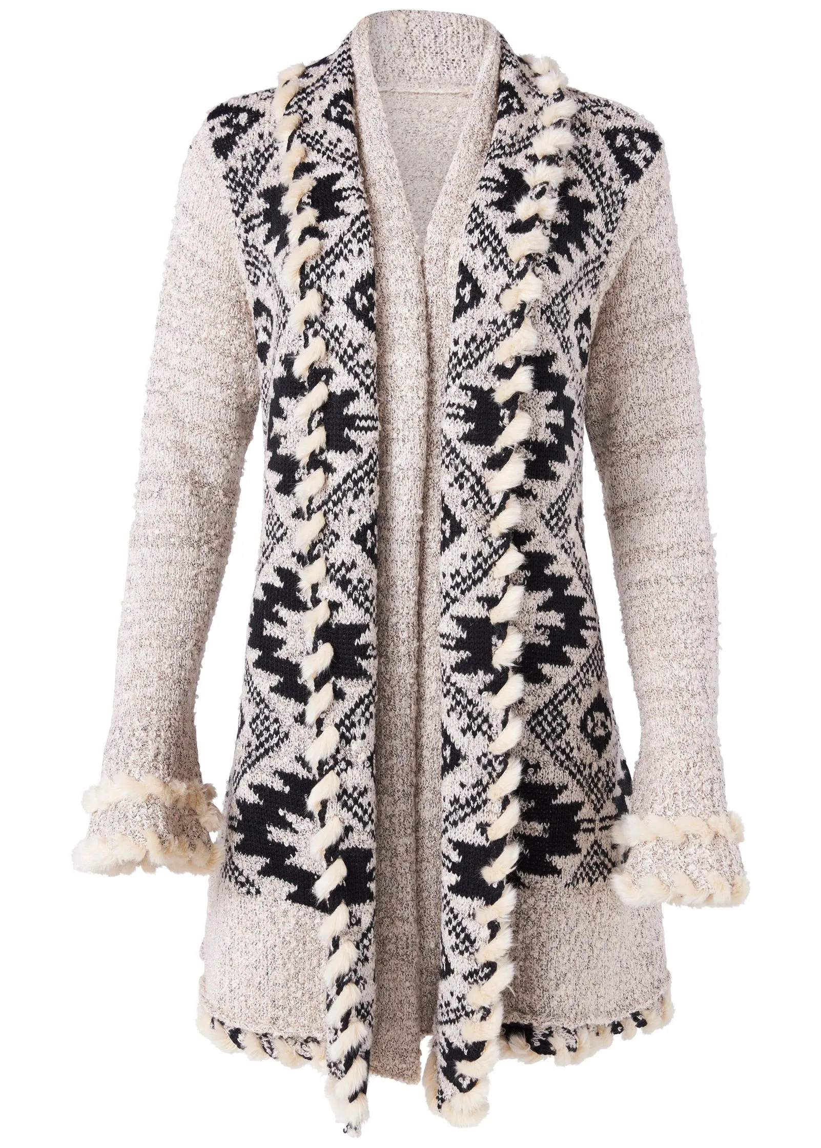 Mixed Print Duster - Cream & Black sold by VENUS product image thumbnail 5
