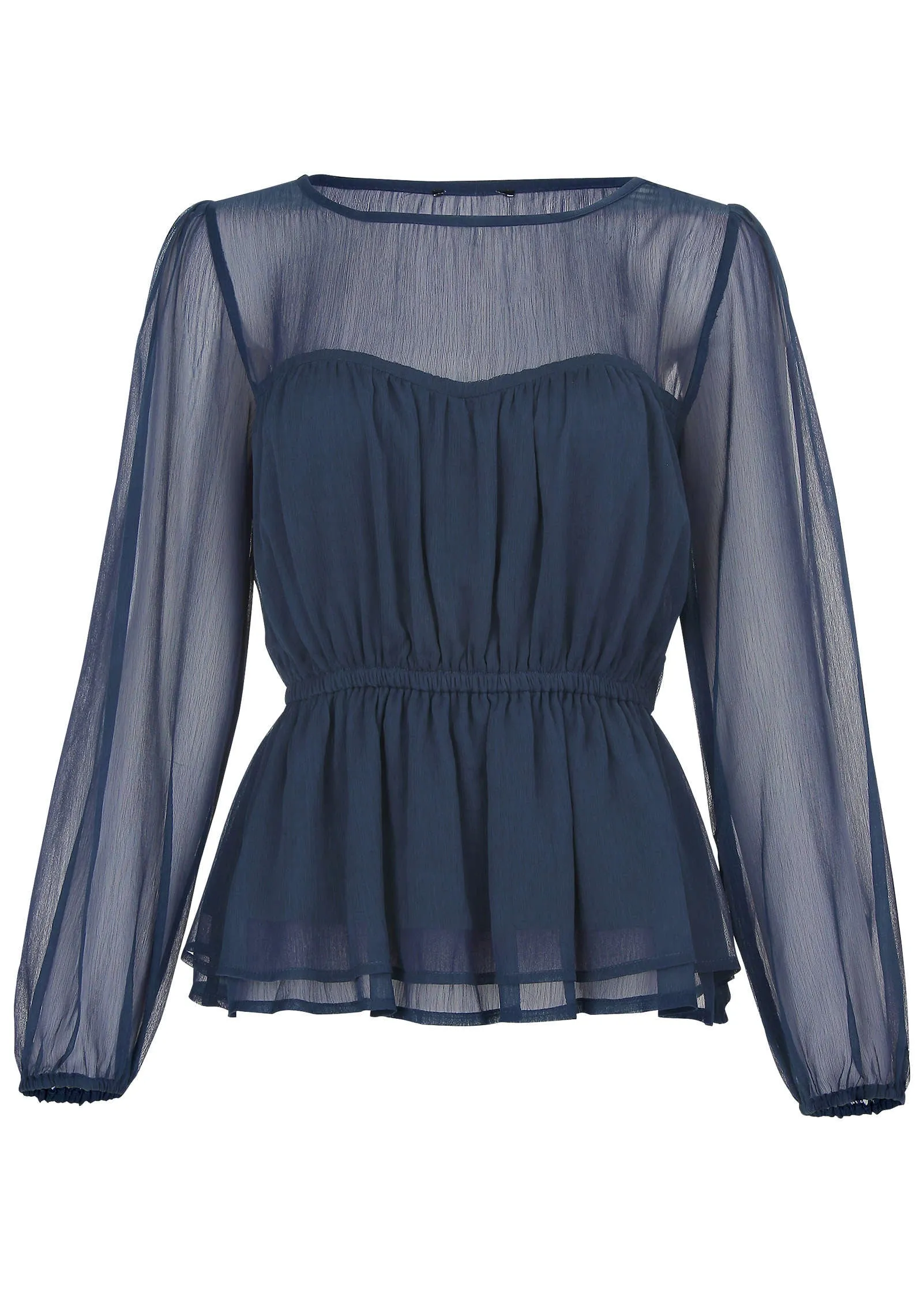Sheer Beauty Blouse - Navy sold by VENUS product image thumbnail 3