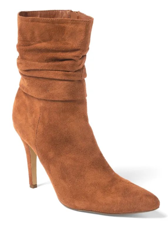 Slouchy Pointed Toe Booties - Cognac sold by VENUS