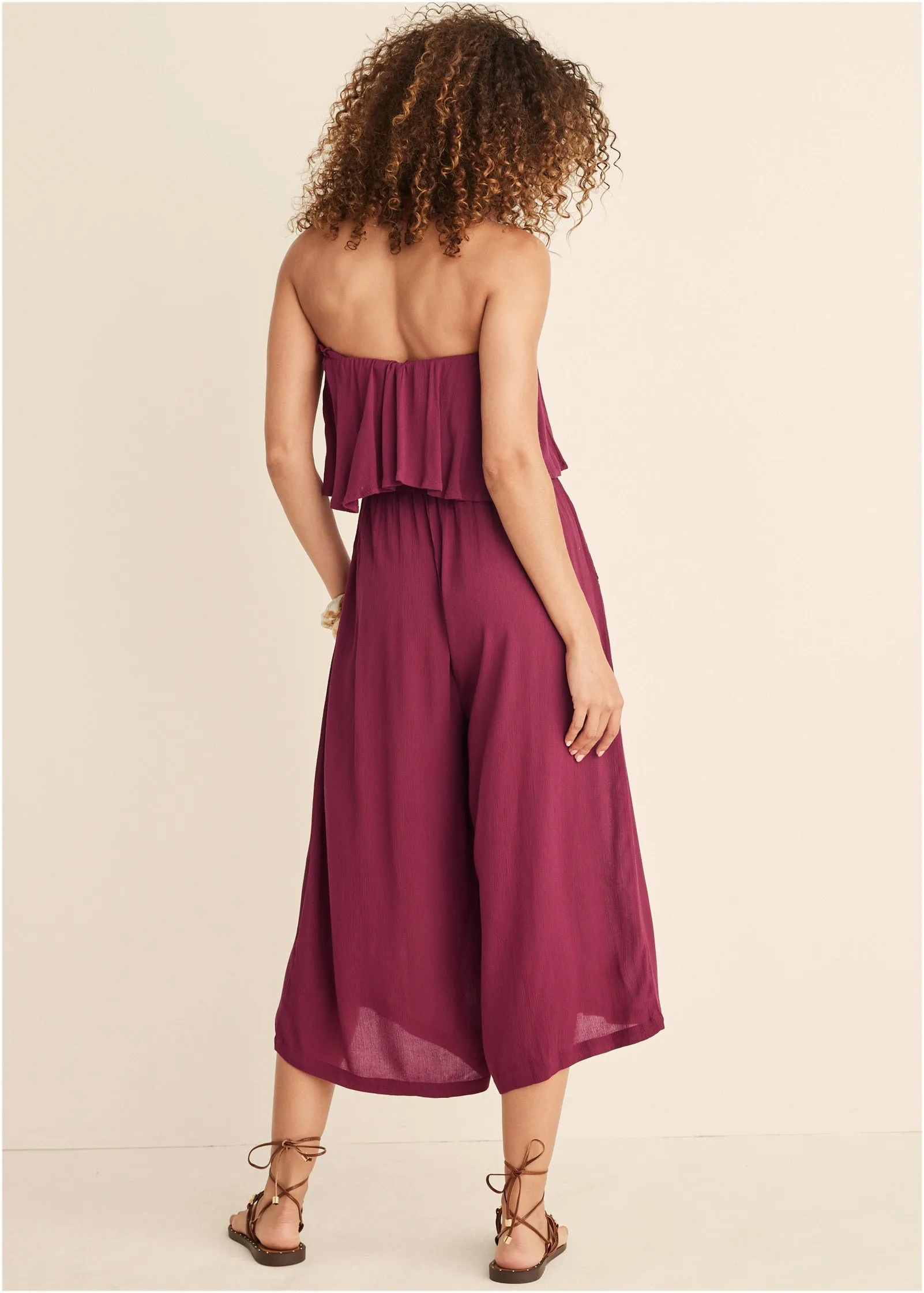 Strapless Ruffle Jumpsuit - Mauve sold by VENUS product image thumbnail 2