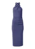Floral Halter Bodycon Dress - Skipper Blue sold by VENUS