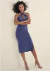 Floral Halter Bodycon Dress - Skipper Blue sold by VENUS