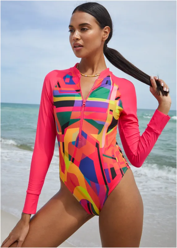 Long Sleeve One-Piece - Rising Sun sold by VENUS
