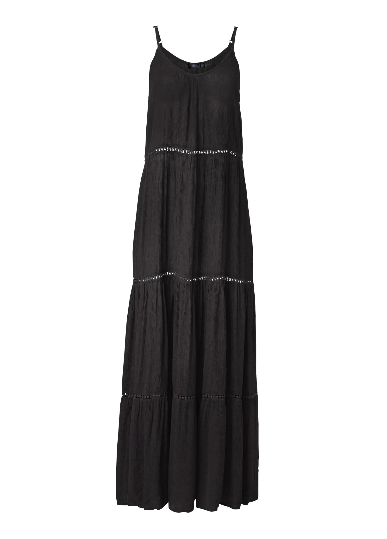 Eyelet Maxi Cover-Up Dress - Black Beauty sold by VENUS product image thumbnail 5