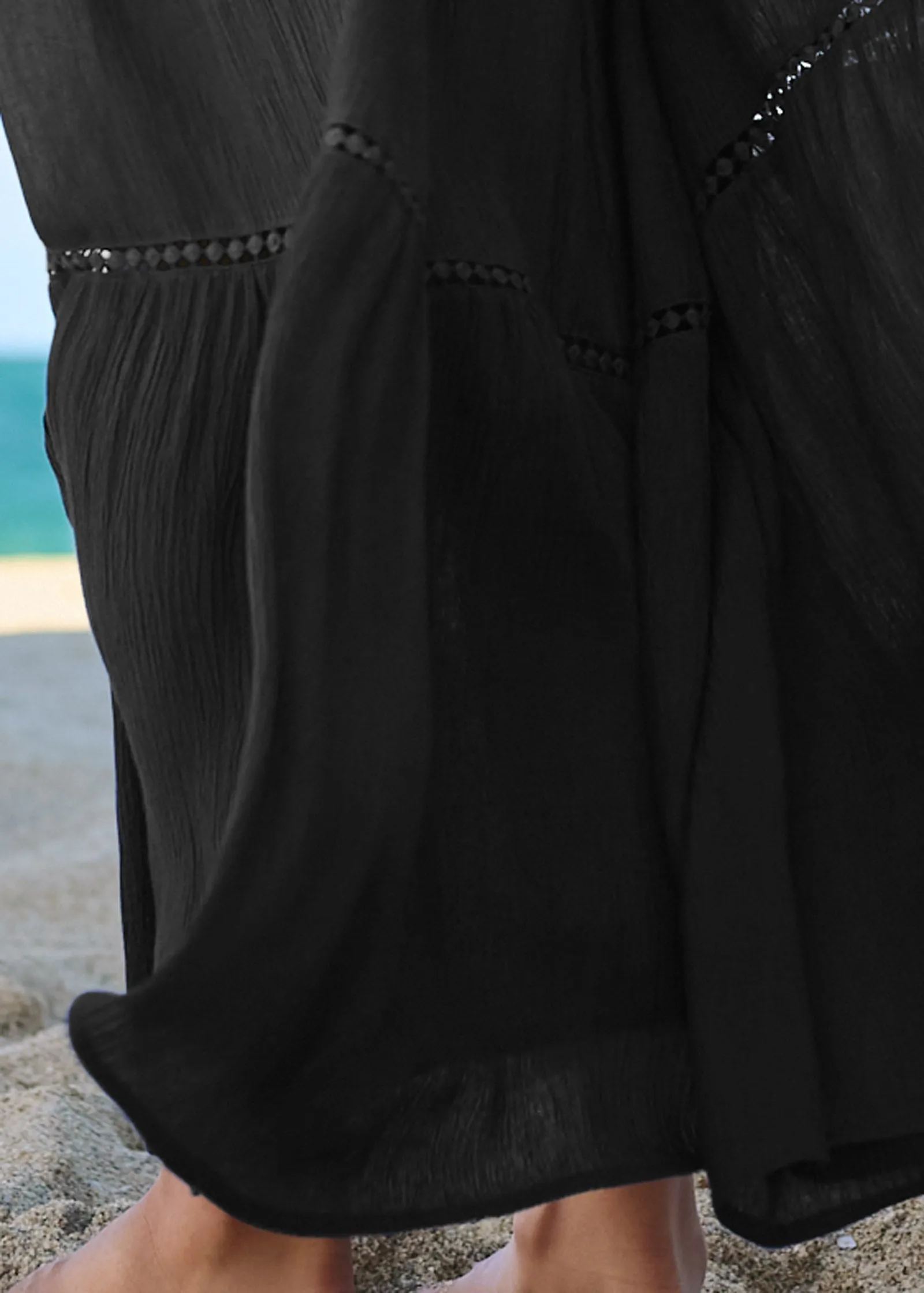 Eyelet Maxi Cover-Up Dress - Black Beauty sold by VENUS product image thumbnail 4