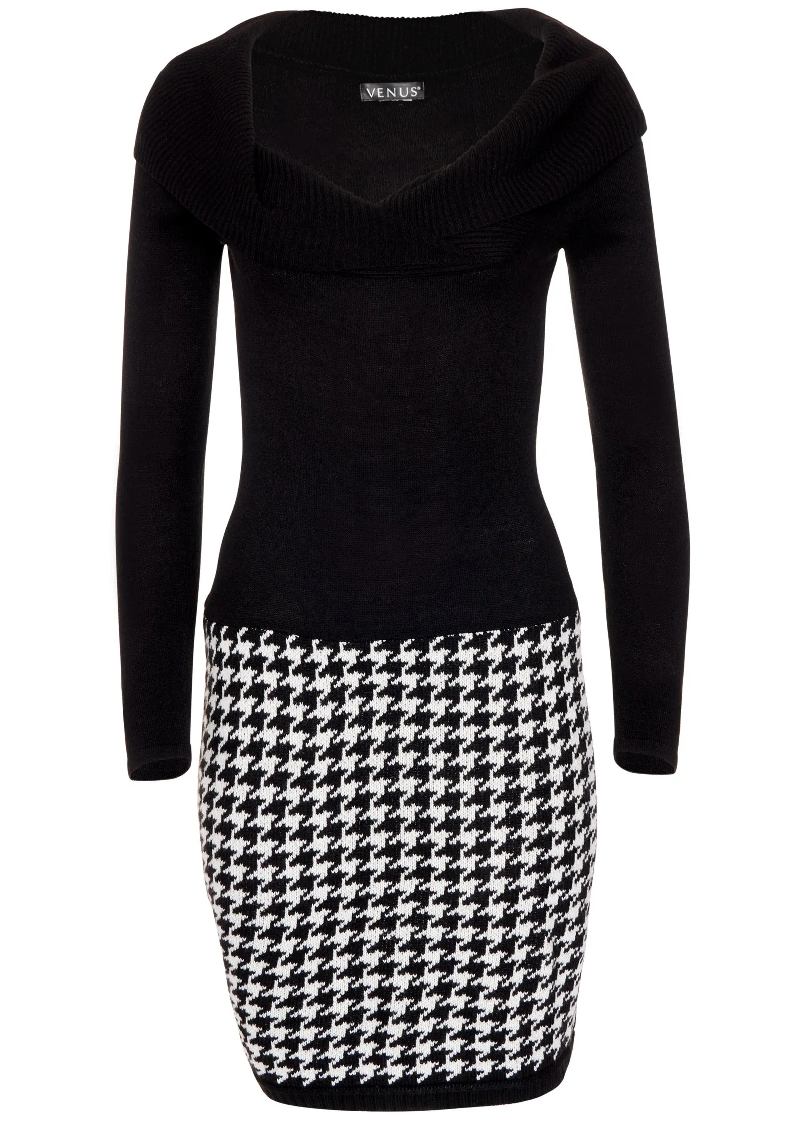 Printed Sweater Dress - Black Multi sold by VENUS product image thumbnail 5