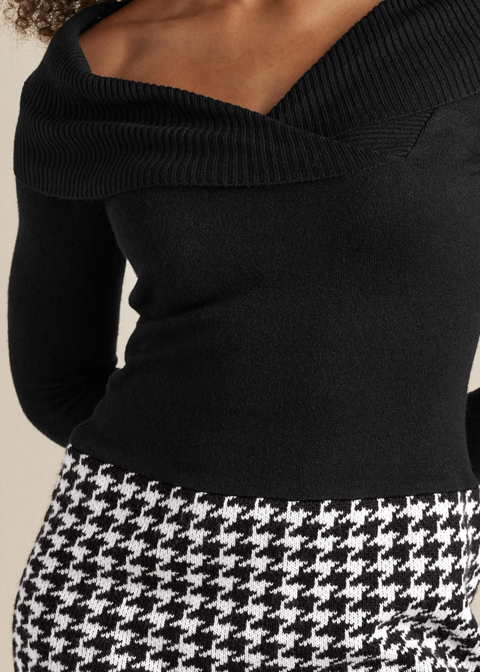 Printed Sweater Dress - Black Multi sold by VENUS product image thumbnail 3