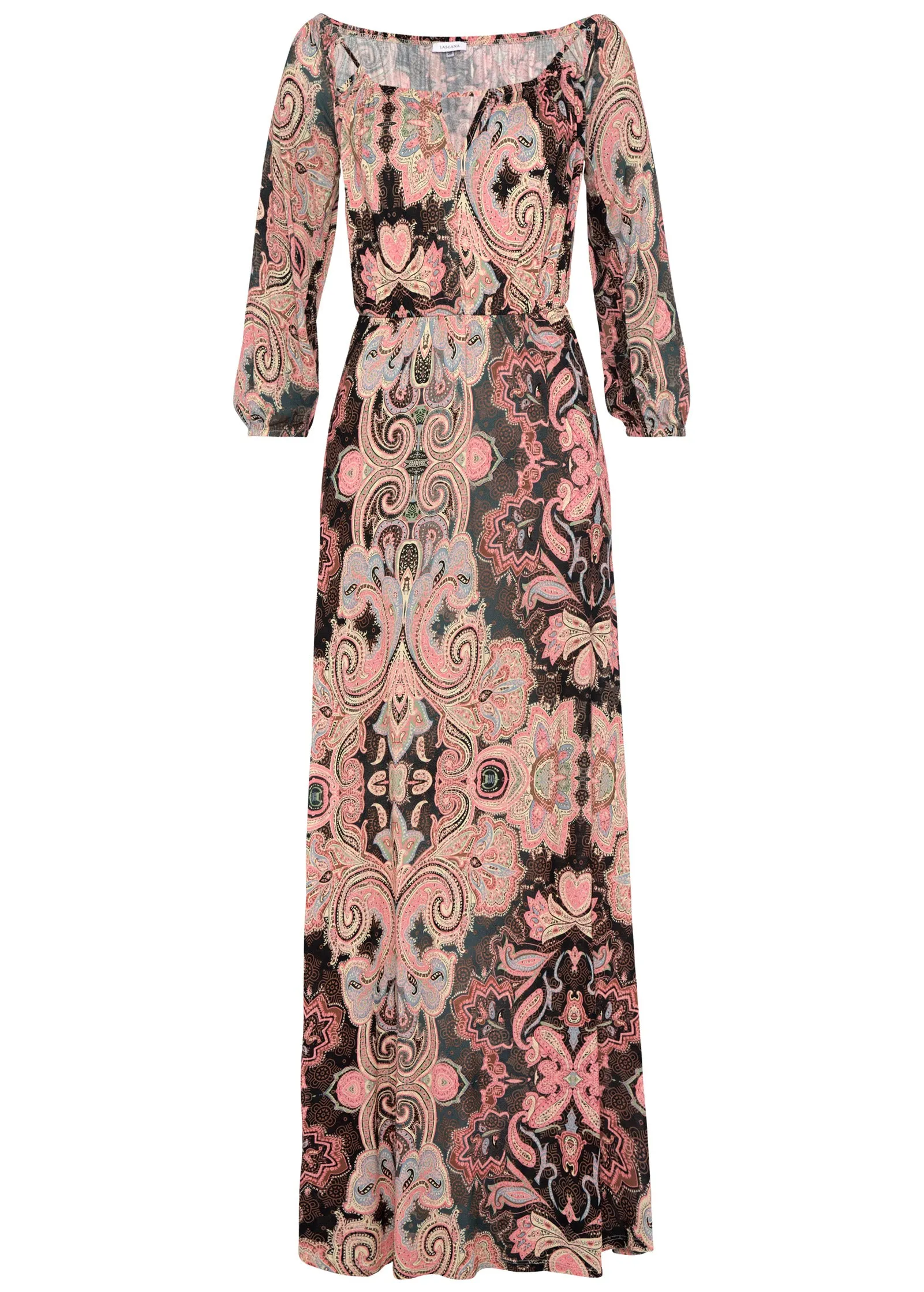 Paisley Cutout Maxi Dress - Pink & Brown Multi sold by VENUS product image thumbnail 2