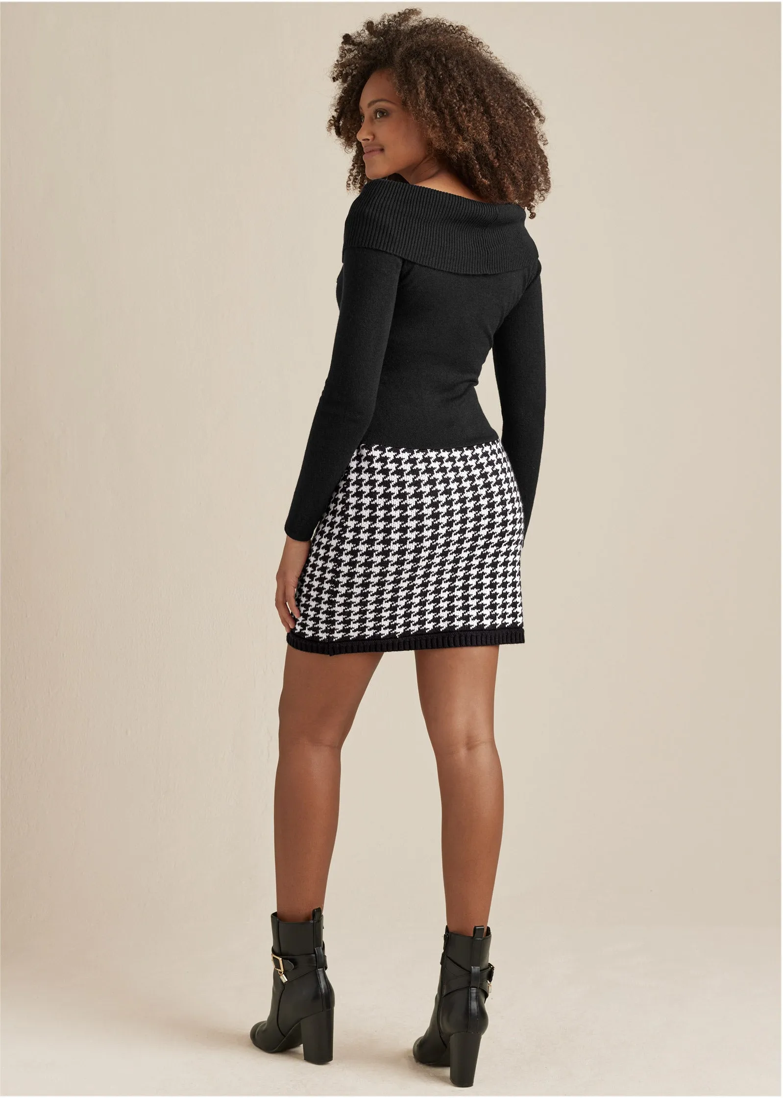 Printed Sweater Dress - Black Multi sold by VENUS product image thumbnail 2