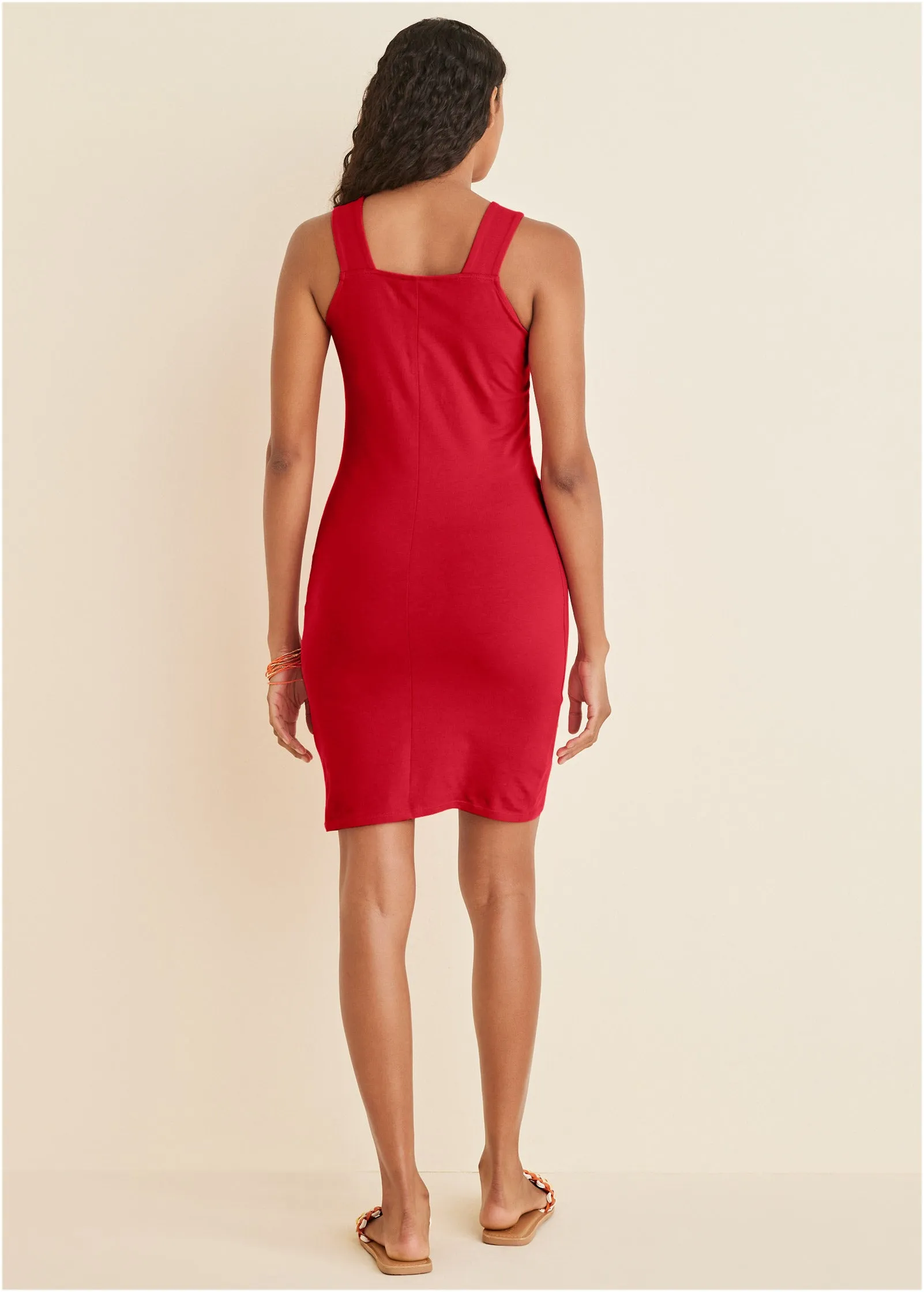 Square Neck Tank Dress - Red sold by VENUS product image thumbnail 2