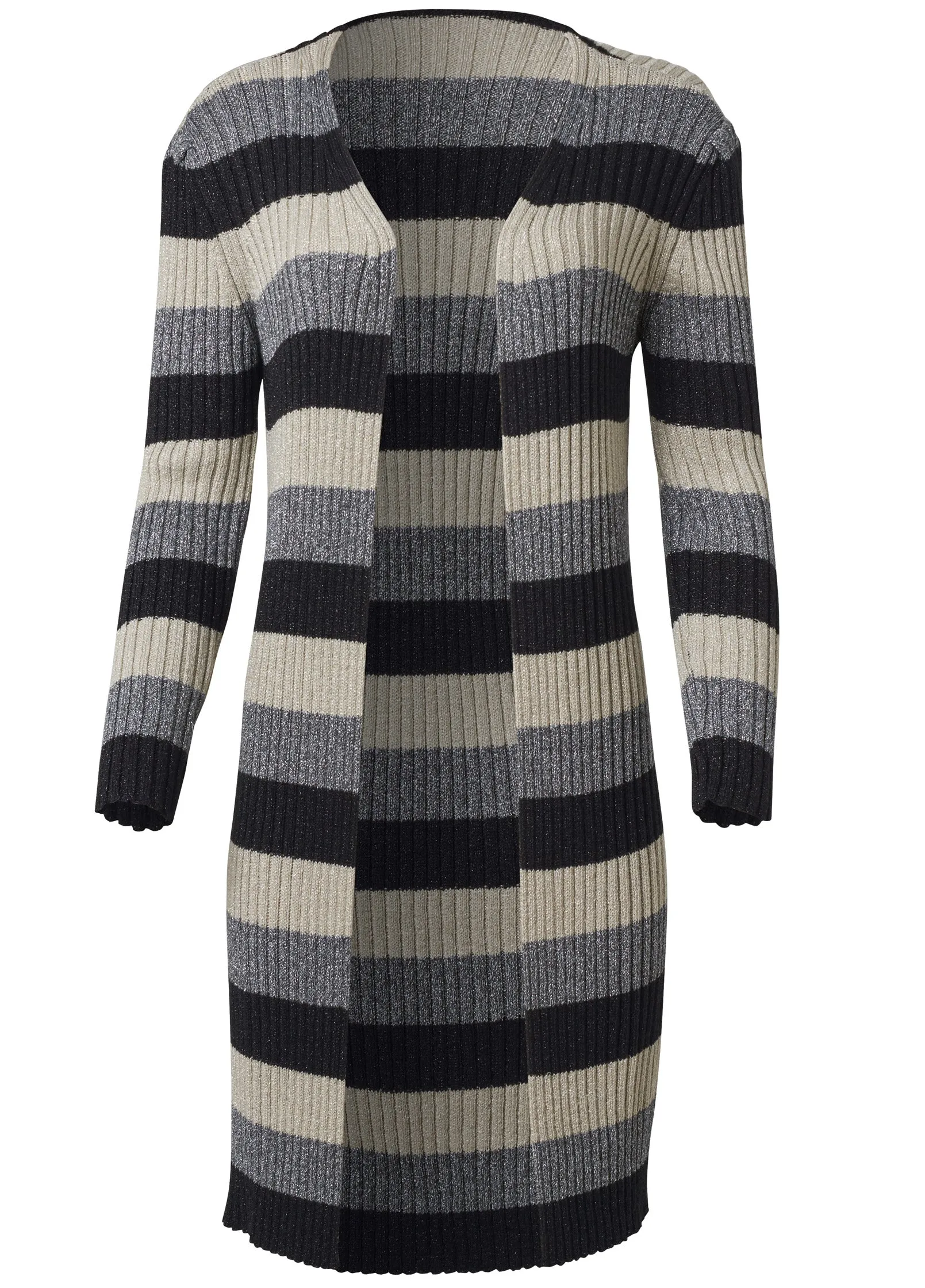 Striped Ribbed Cardigan - Black Multi sold by VENUS product image thumbnail 5