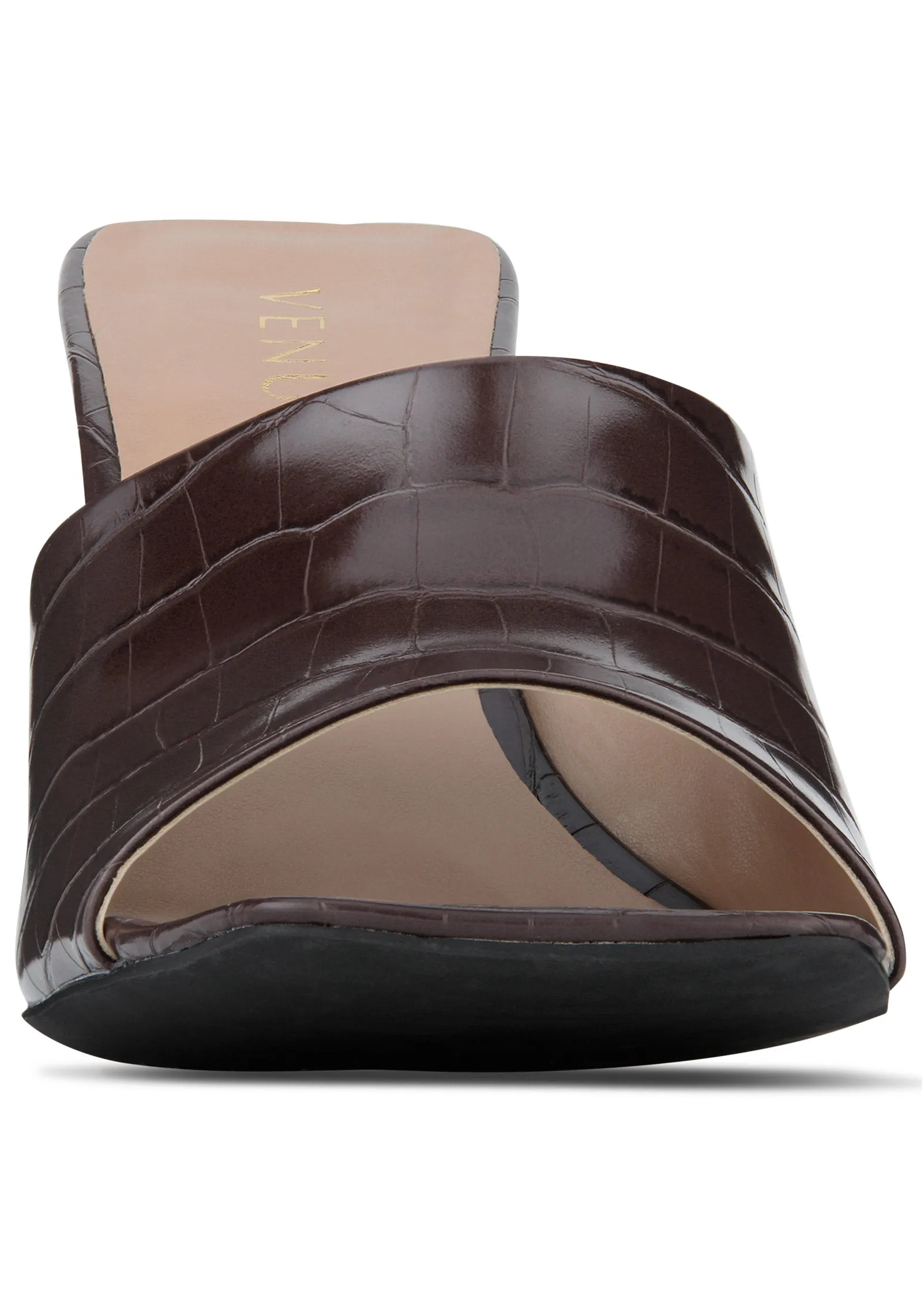 Faux Croc Mules - Brown sold by VENUS product image thumbnail 3