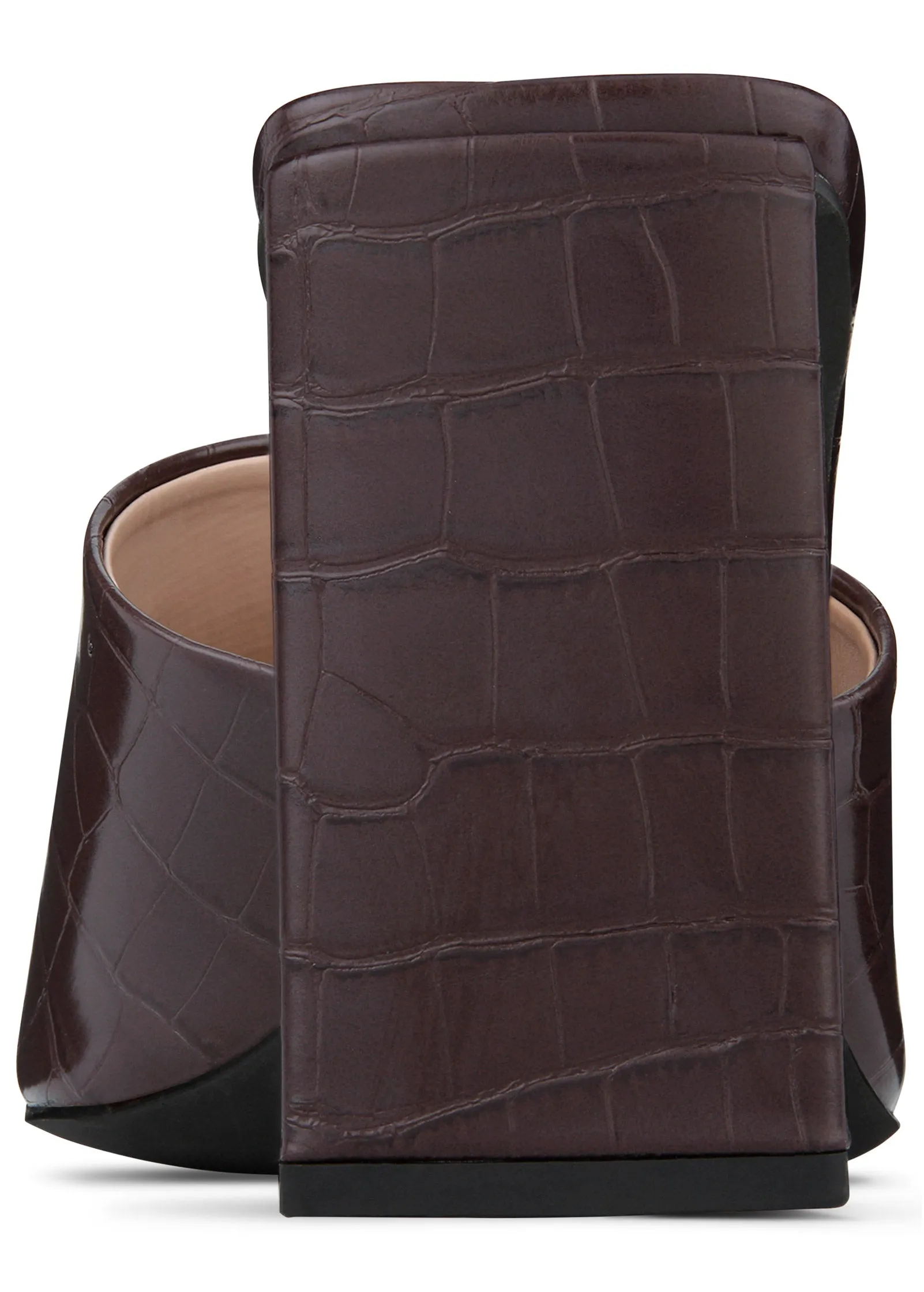 Faux Croc Mules - Brown sold by VENUS product image thumbnail 4