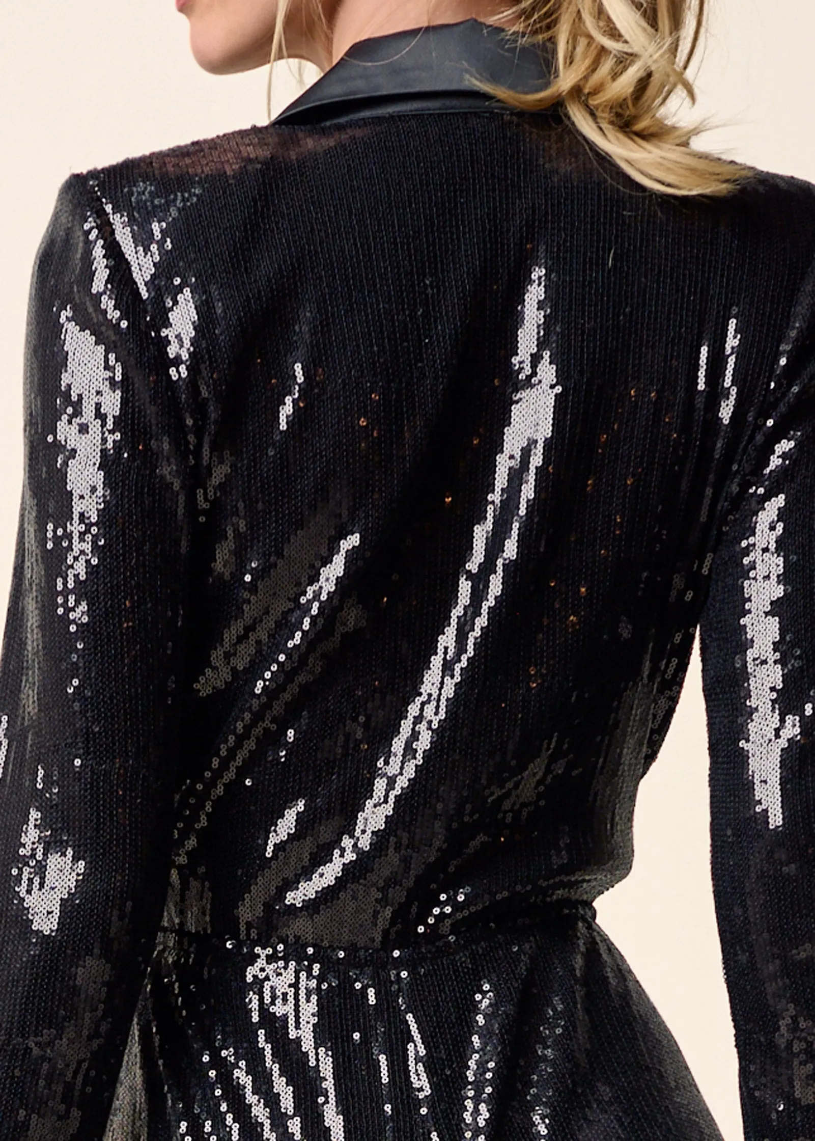 Tuxedo Sequin Jumpsuit - Black sold by VENUS product image thumbnail 4