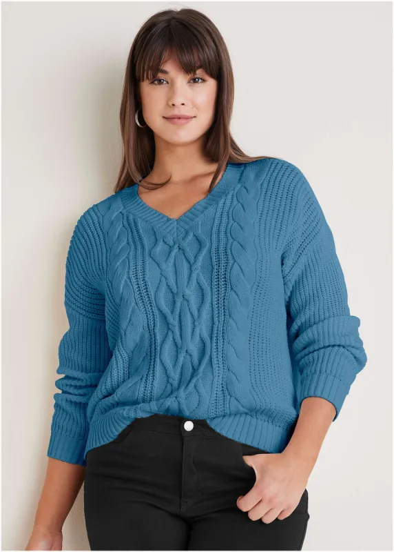 Cable Knit Sweater - Niagara sold by VENUS