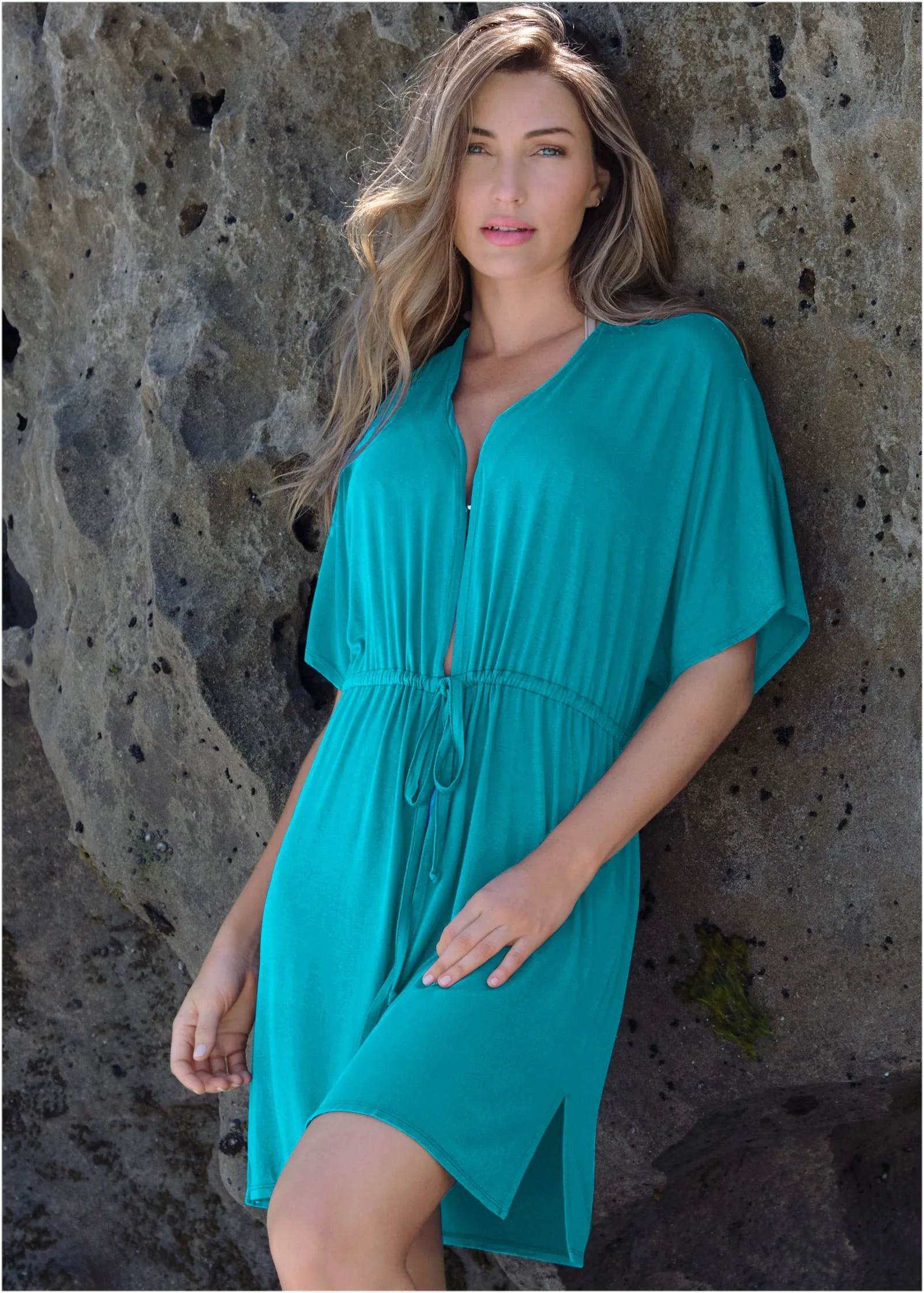 Wrap Front Coverup - Aqua Reef sold by VENUS