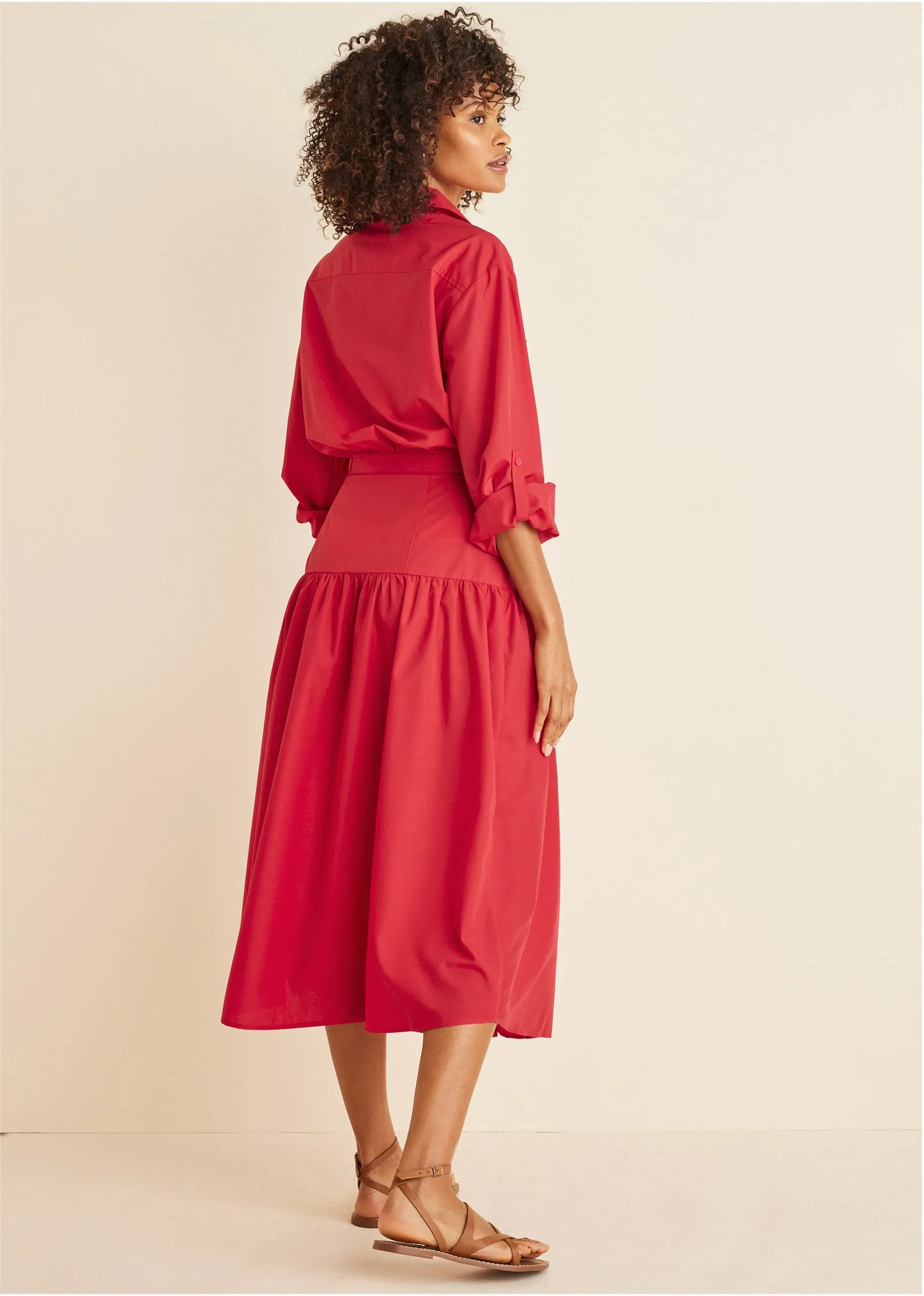 Collared Midi Dress - Red sold by VENUS product image thumbnail 2