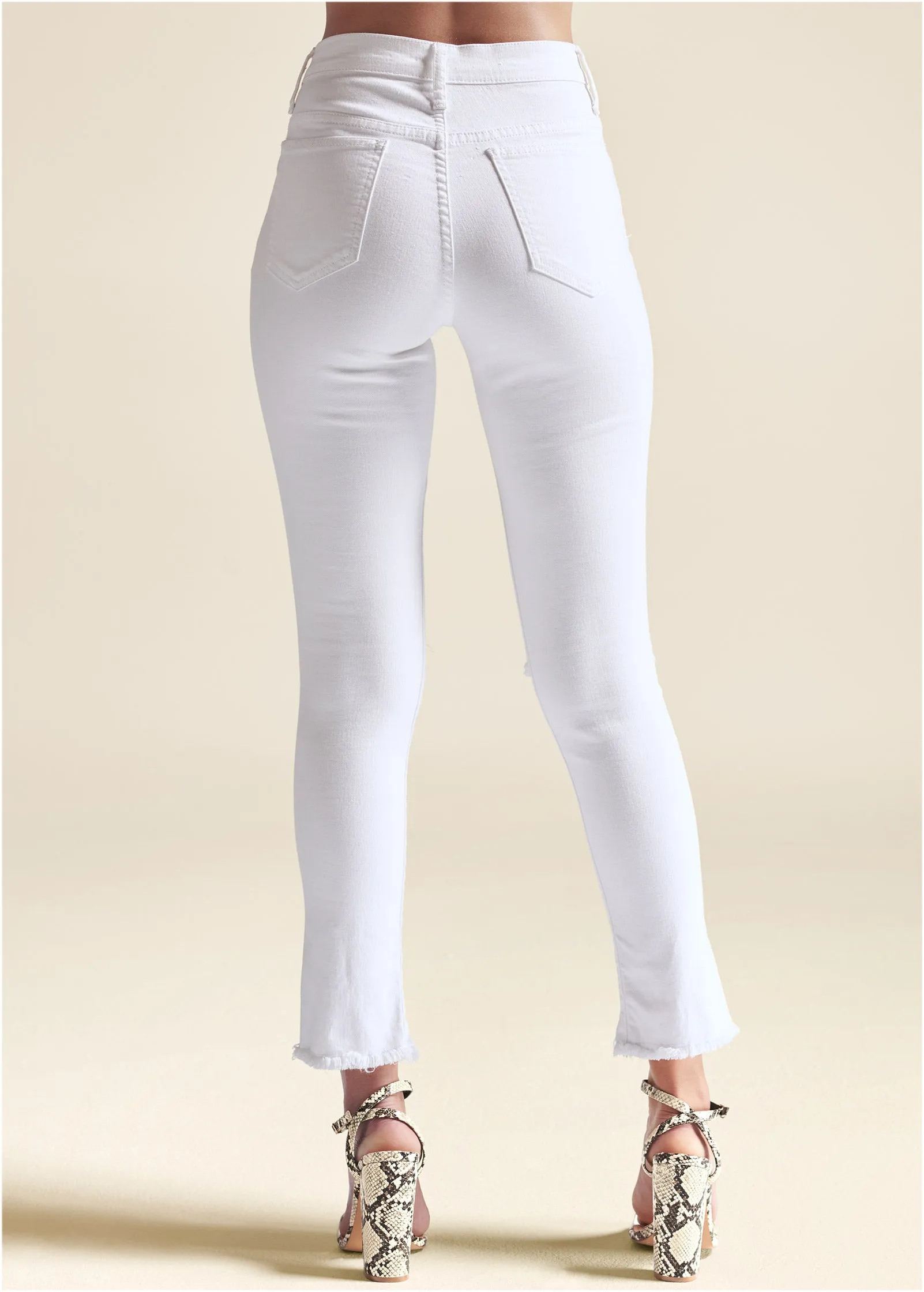 Triangle Hem Jeans - White sold by VENUS product image thumbnail 2