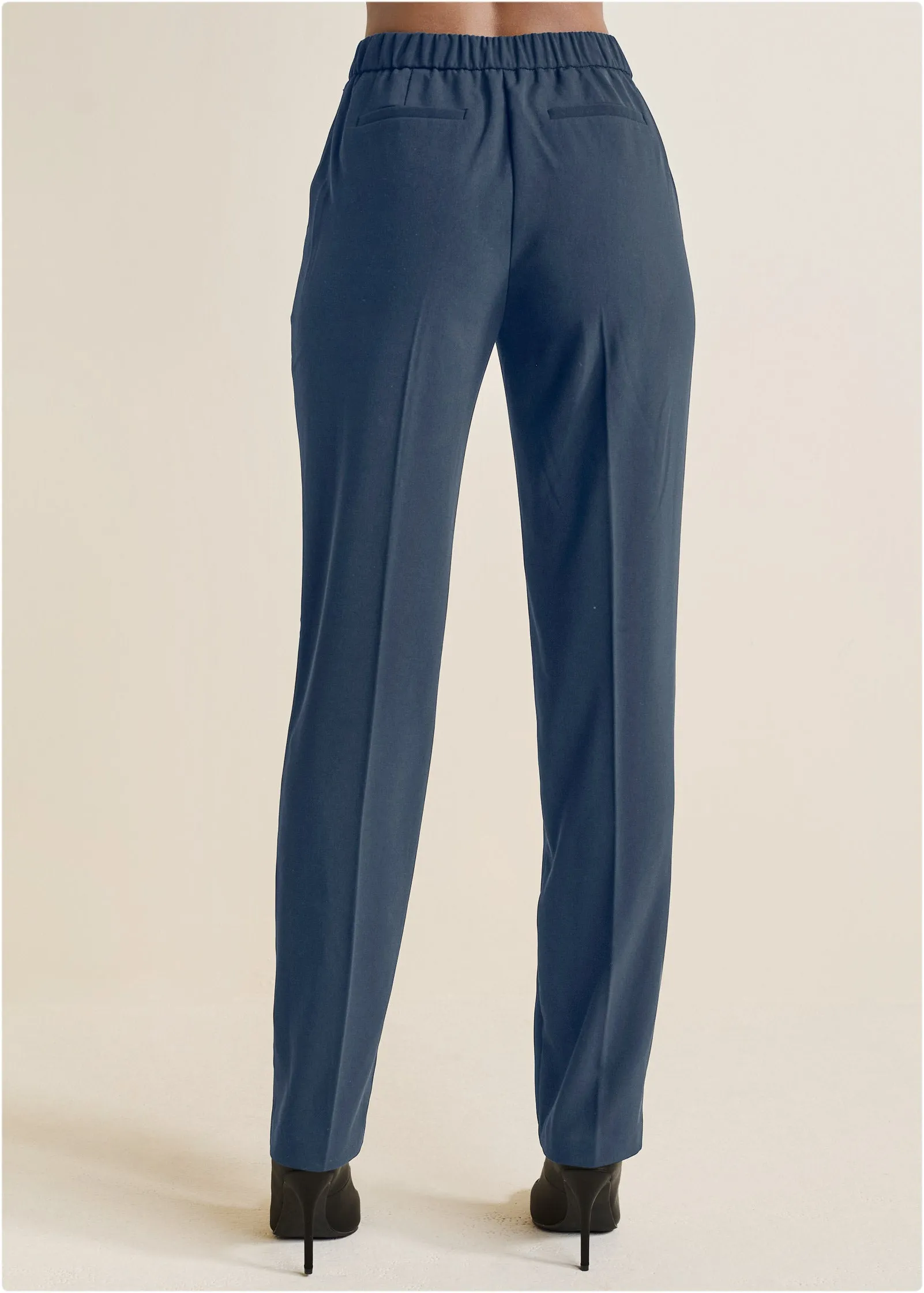High-Rise Straight Trousers - Navy sold by VENUS product image thumbnail 2