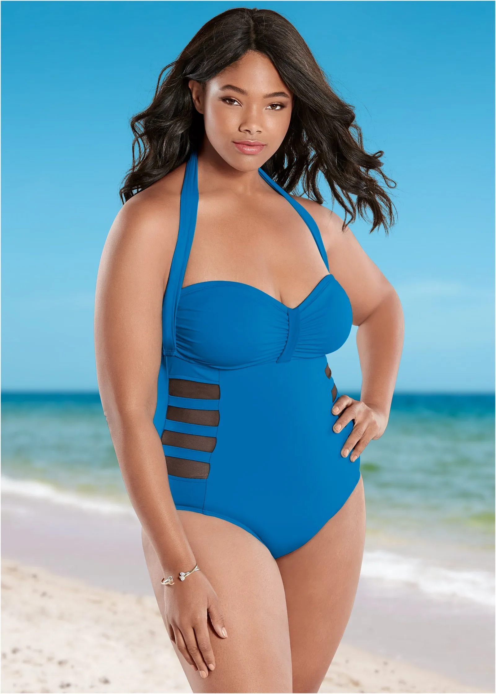 Mesh Side One-Piece - Aruba Blue sold by VENUS product image thumbnail 3