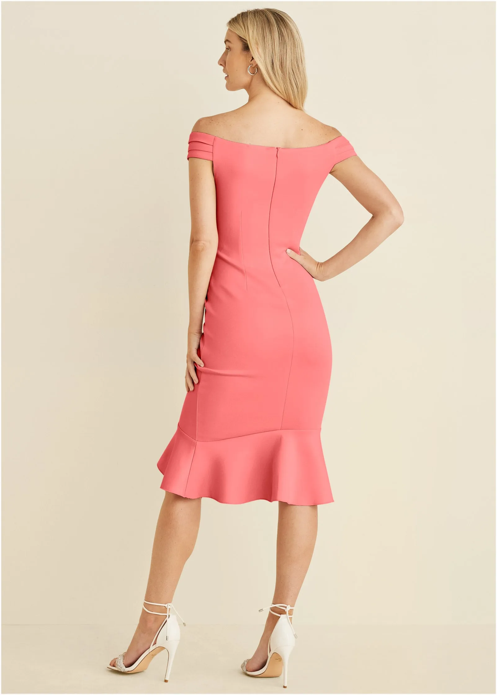 Ruffle Detail Dress - Coral sold by VENUS product image thumbnail 2