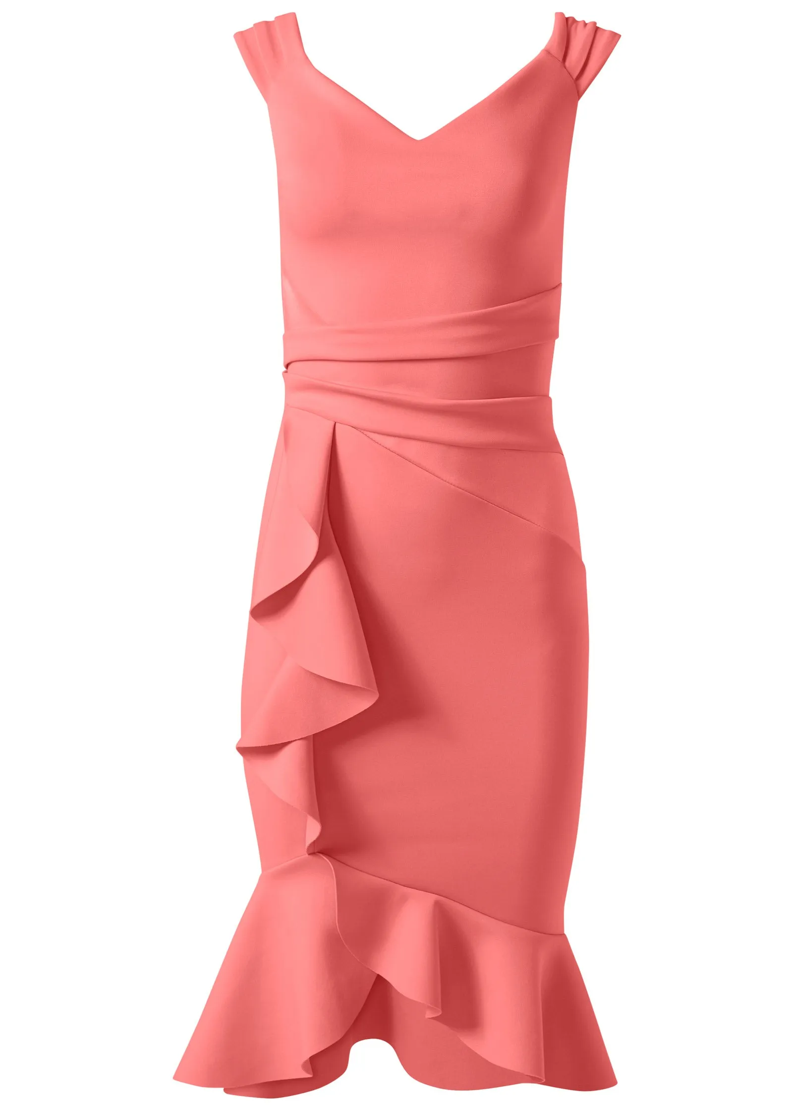 Ruffle Detail Dress - Coral sold by VENUS product image thumbnail 4