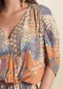 Printed Faux-Wrap Top - Orange Multi sold by VENUS