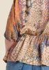 Printed Faux-Wrap Top - Orange Multi sold by VENUS