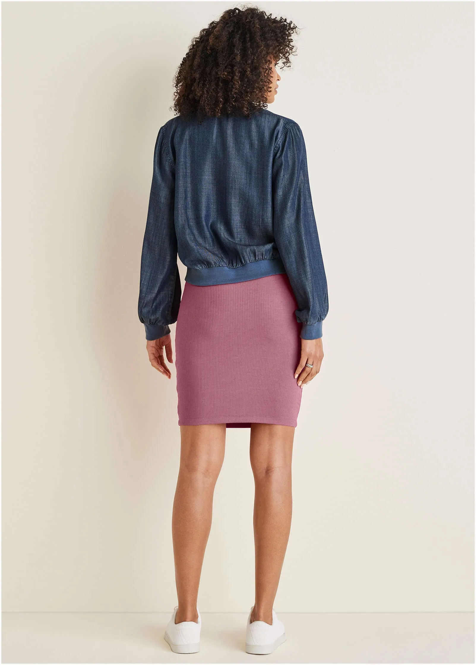 Chambray Bomber Jacket - Dark Wash sold by VENUS product image thumbnail 2