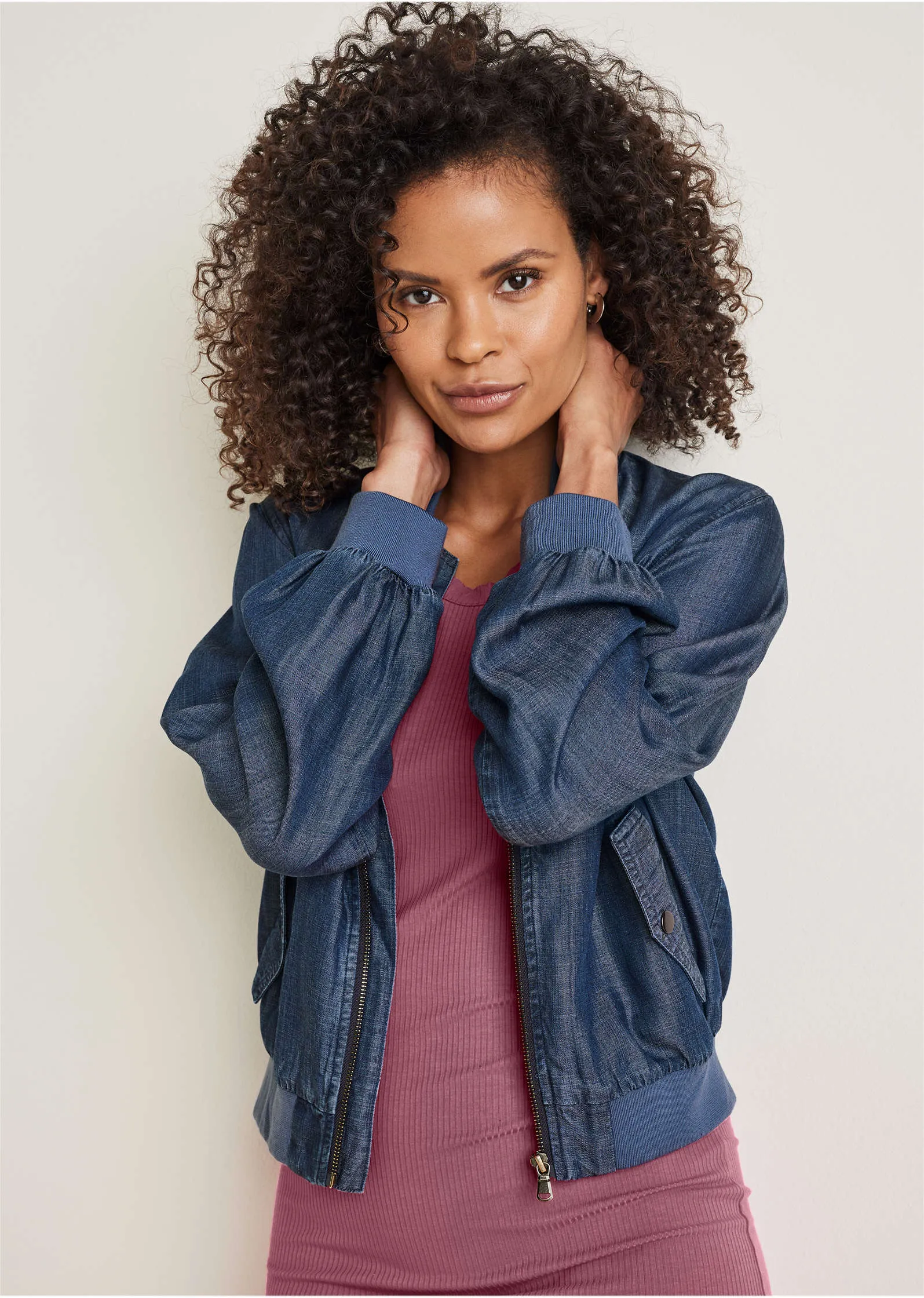 Chambray Bomber Jacket - Dark Wash sold by VENUS product image thumbnail 4
