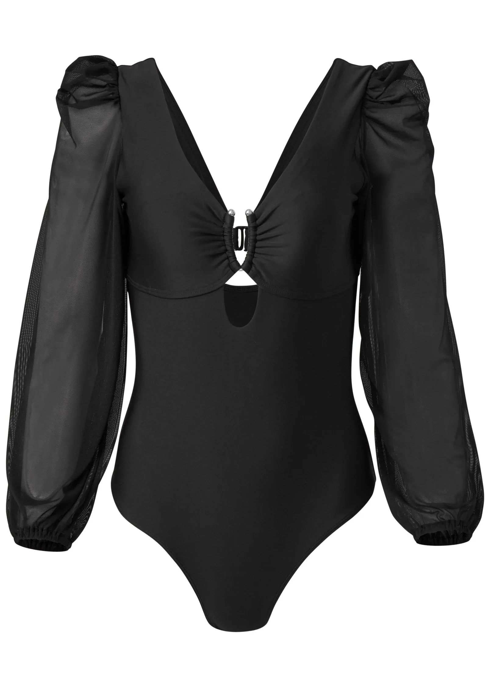 Mesh Sleeve One-Piece - Black Beauty sold by VENUS product image thumbnail 5