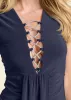 Sparkle Lace Up Midi Dress  - Navy sold by VENUS