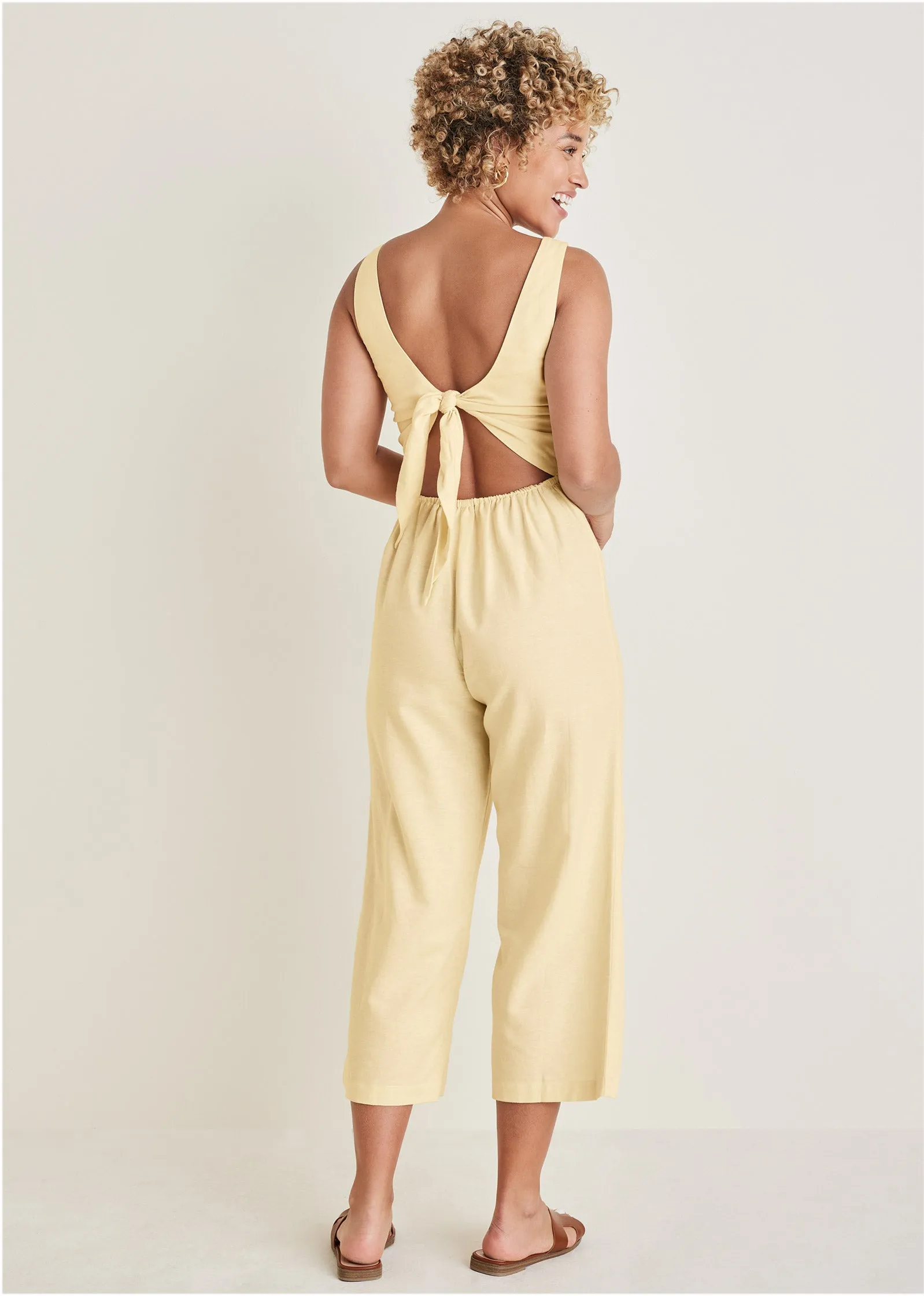 Linen Jumpsuit - Cream sold by VENUS product image thumbnail 2