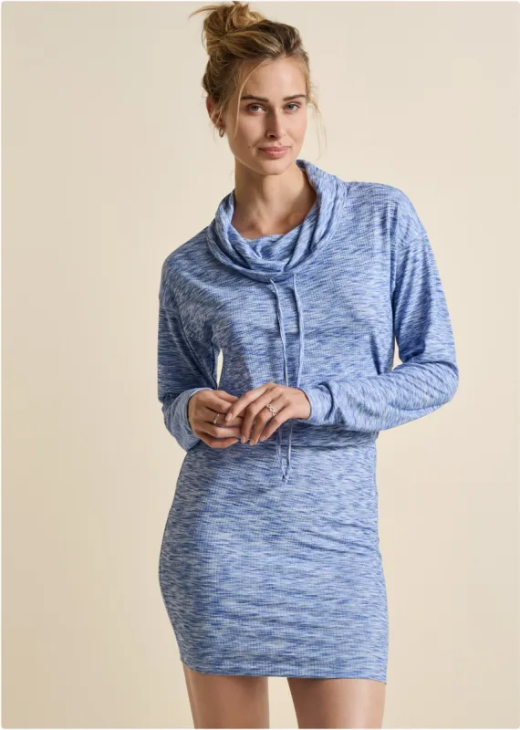 Space Dye Rib Knit Dress - Blue Multi sold by VENUS