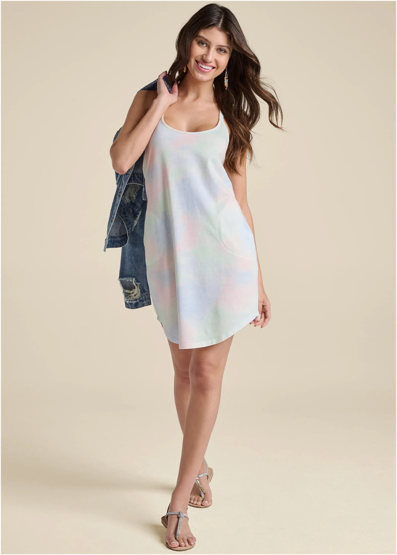 Tie-Dye Tank Dress - Green Multi sold by VENUS product image thumbnail 2