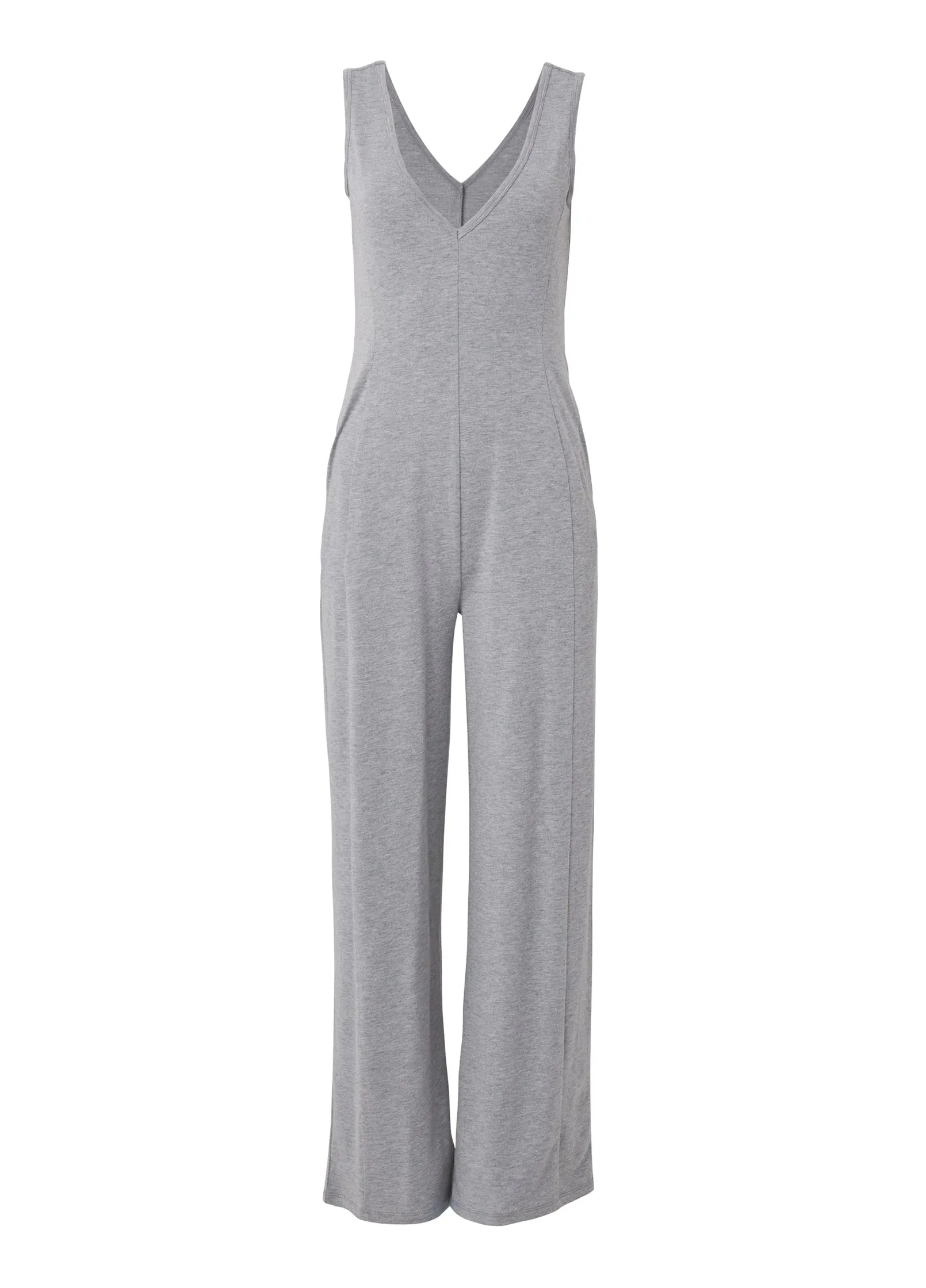 Relaxed V-Neck Jumpsuit - Heather Grey sold by VENUS product image thumbnail 5