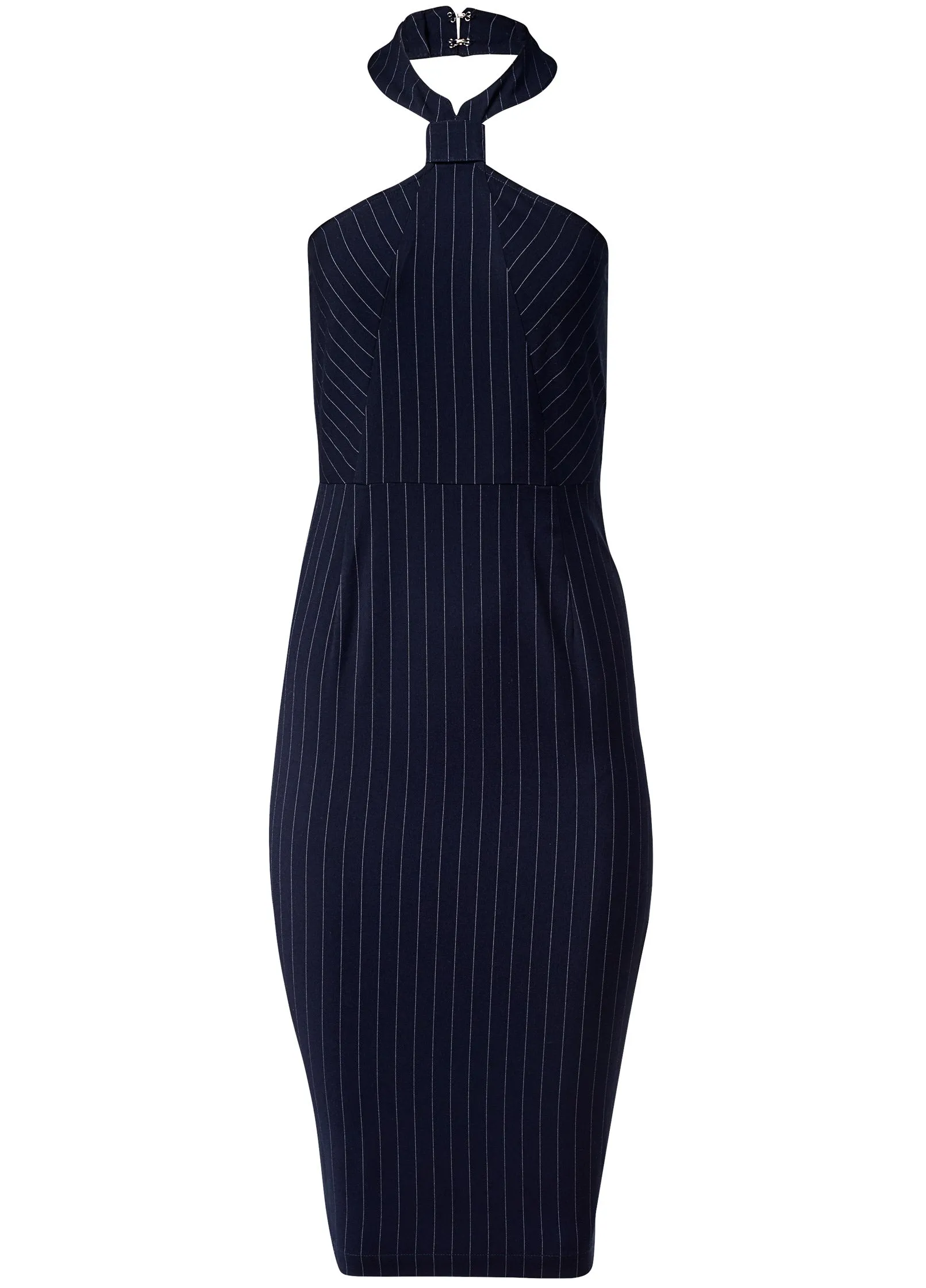 Pinstripe Midi Dress - Navy & White sold by VENUS product image thumbnail 5