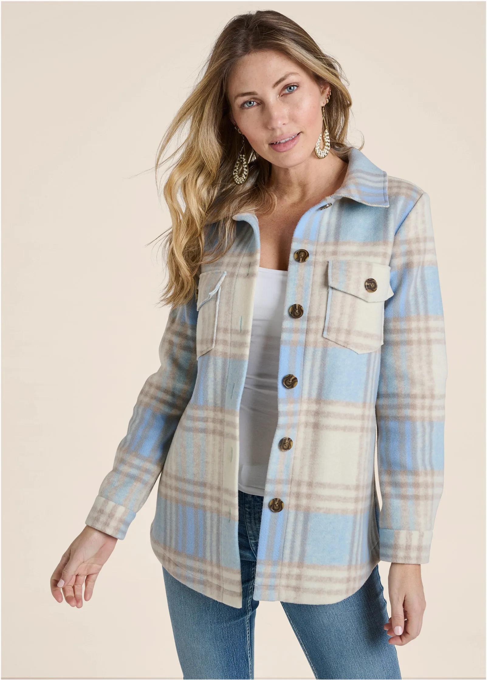 Plaid Jacket - Blue Multi sold by VENUS