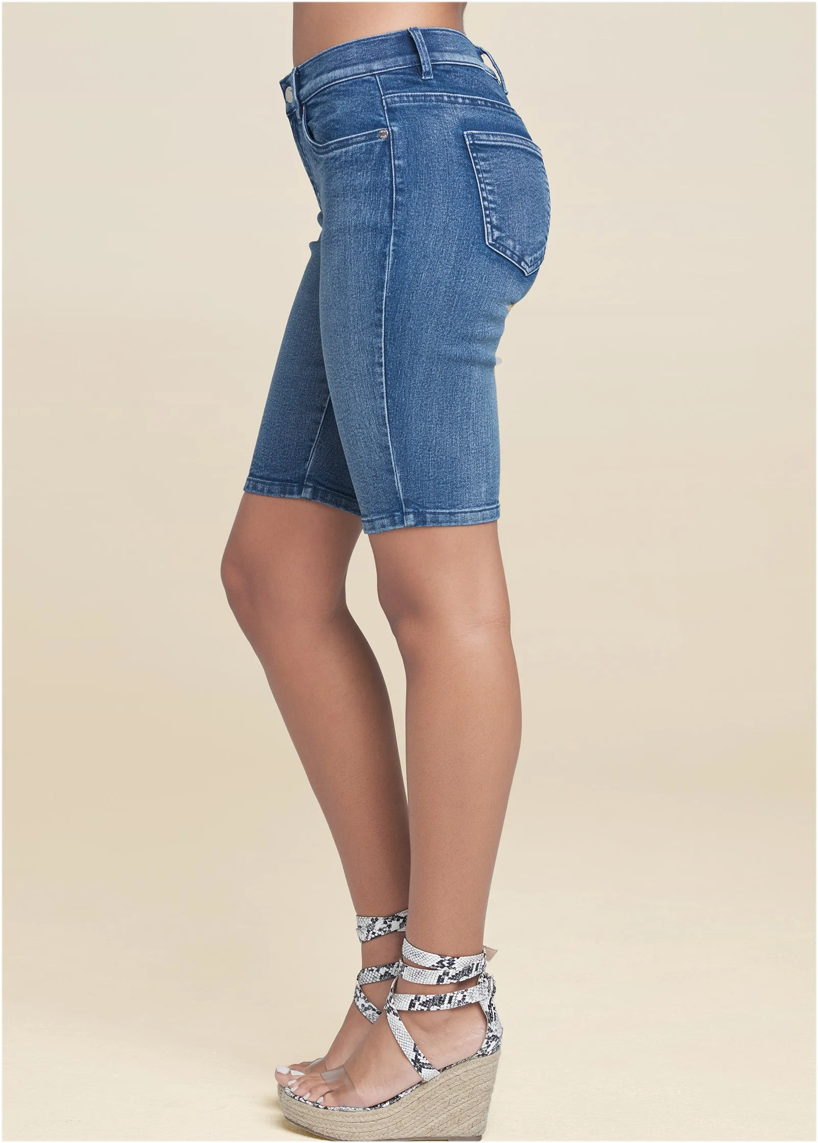 Jean Bermuda Shorts - Medium Wash sold by VENUS product image thumbnail 3