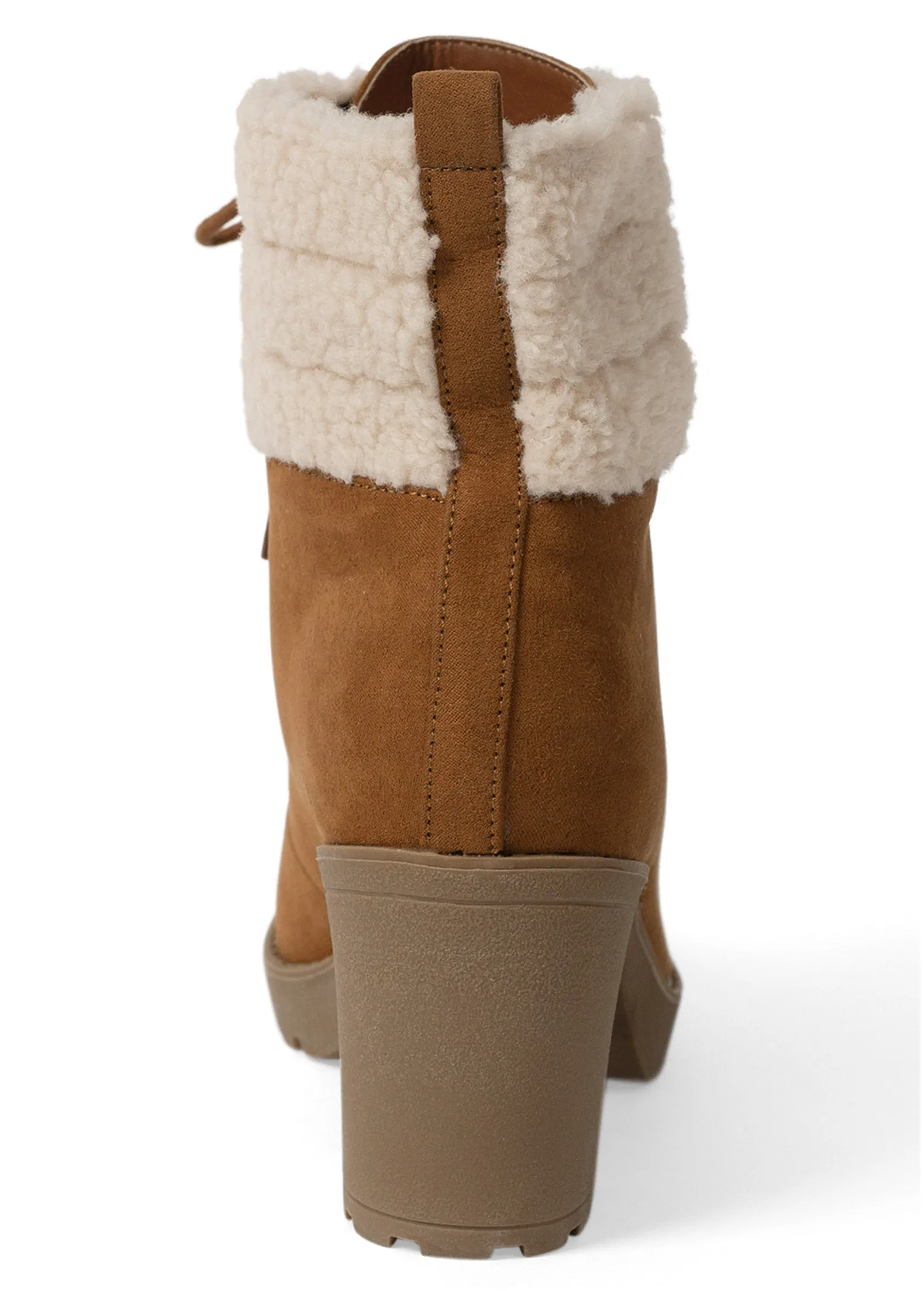 Sherpa Lace-Up Booties - Tan sold by VENUS product image thumbnail 4