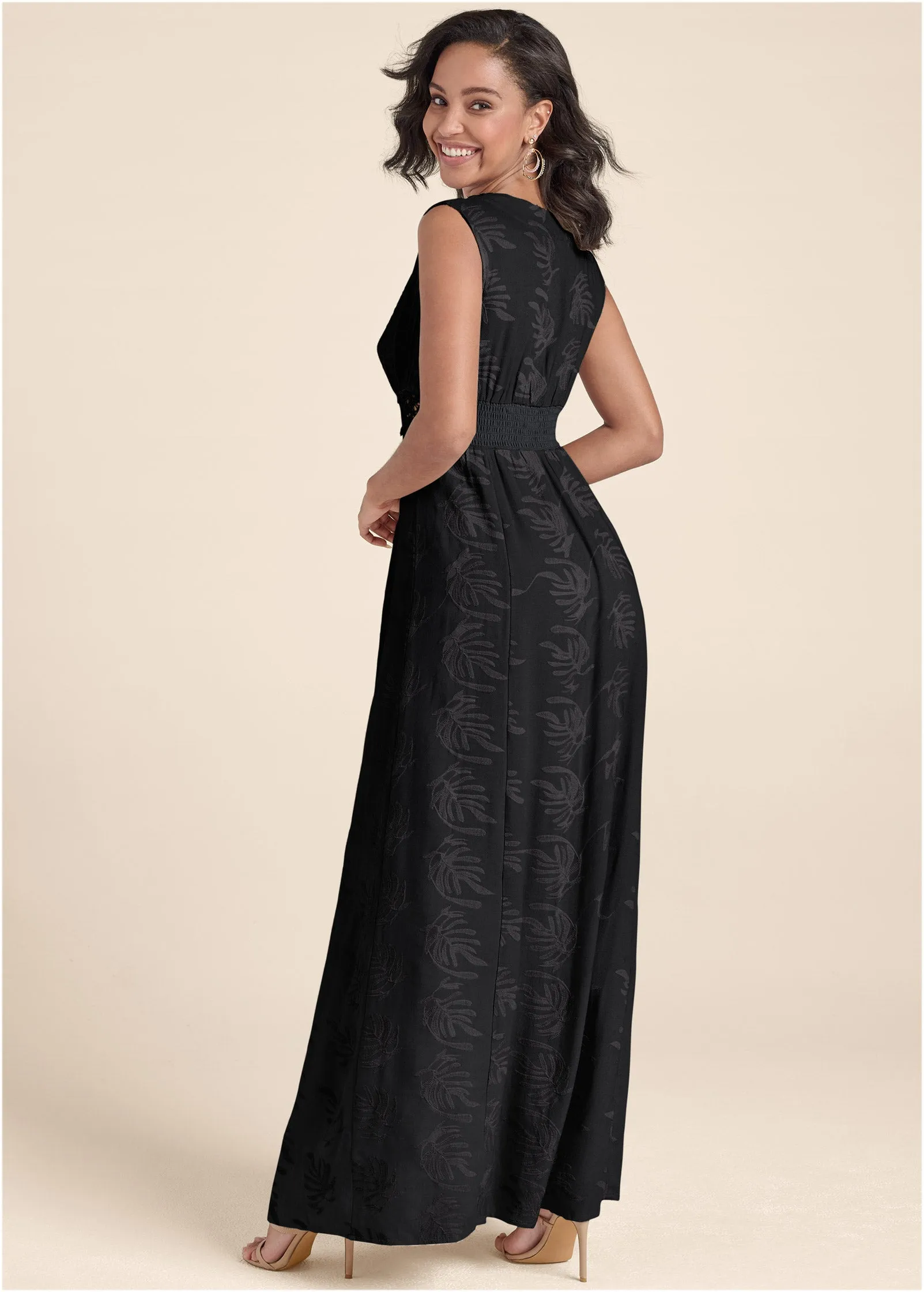 Embroidered Maxi Dress - Black sold by VENUS product image thumbnail 2