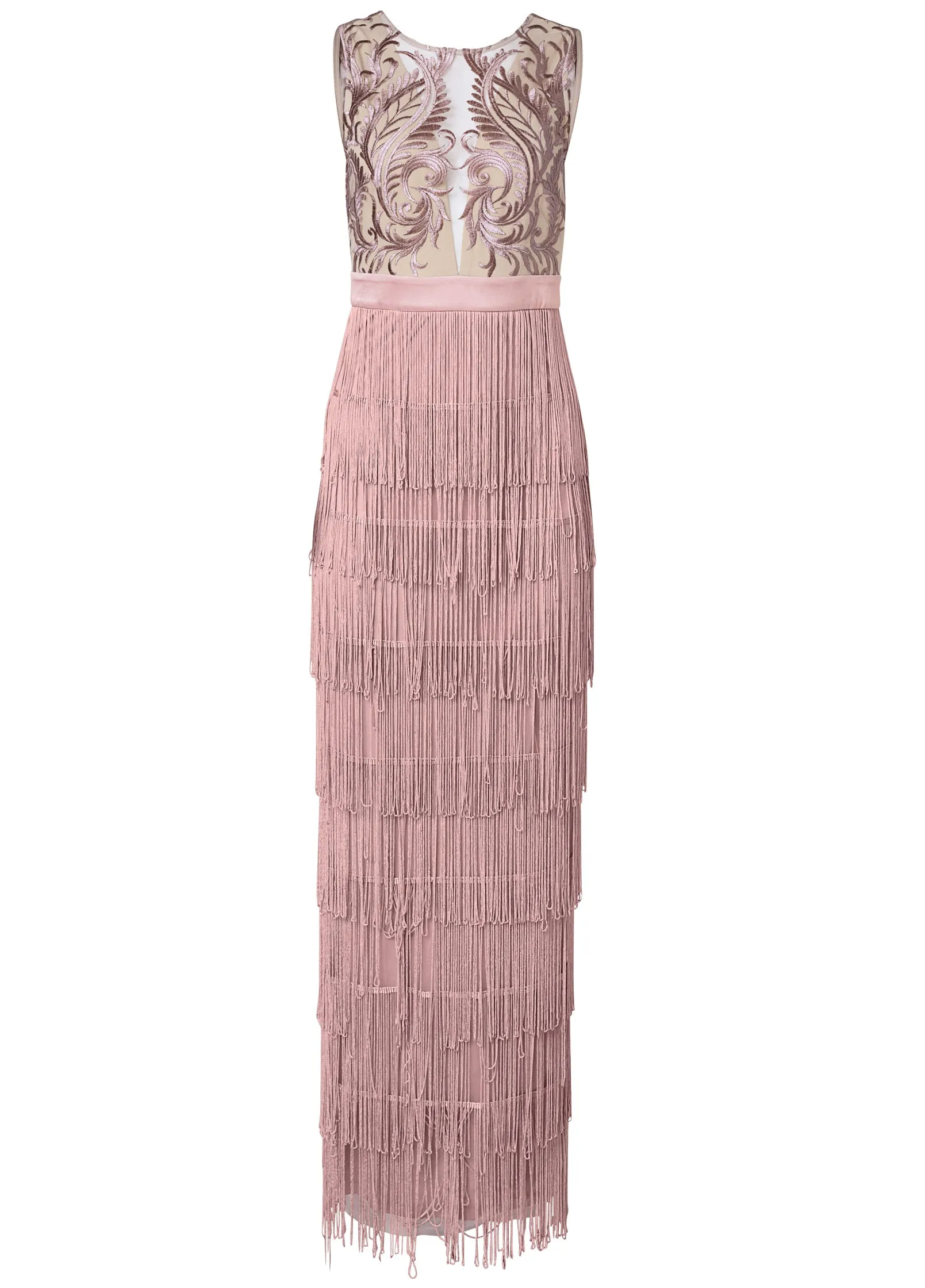 Embroidered Fringe Long Dress - Tan sold by VENUS product image thumbnail 5