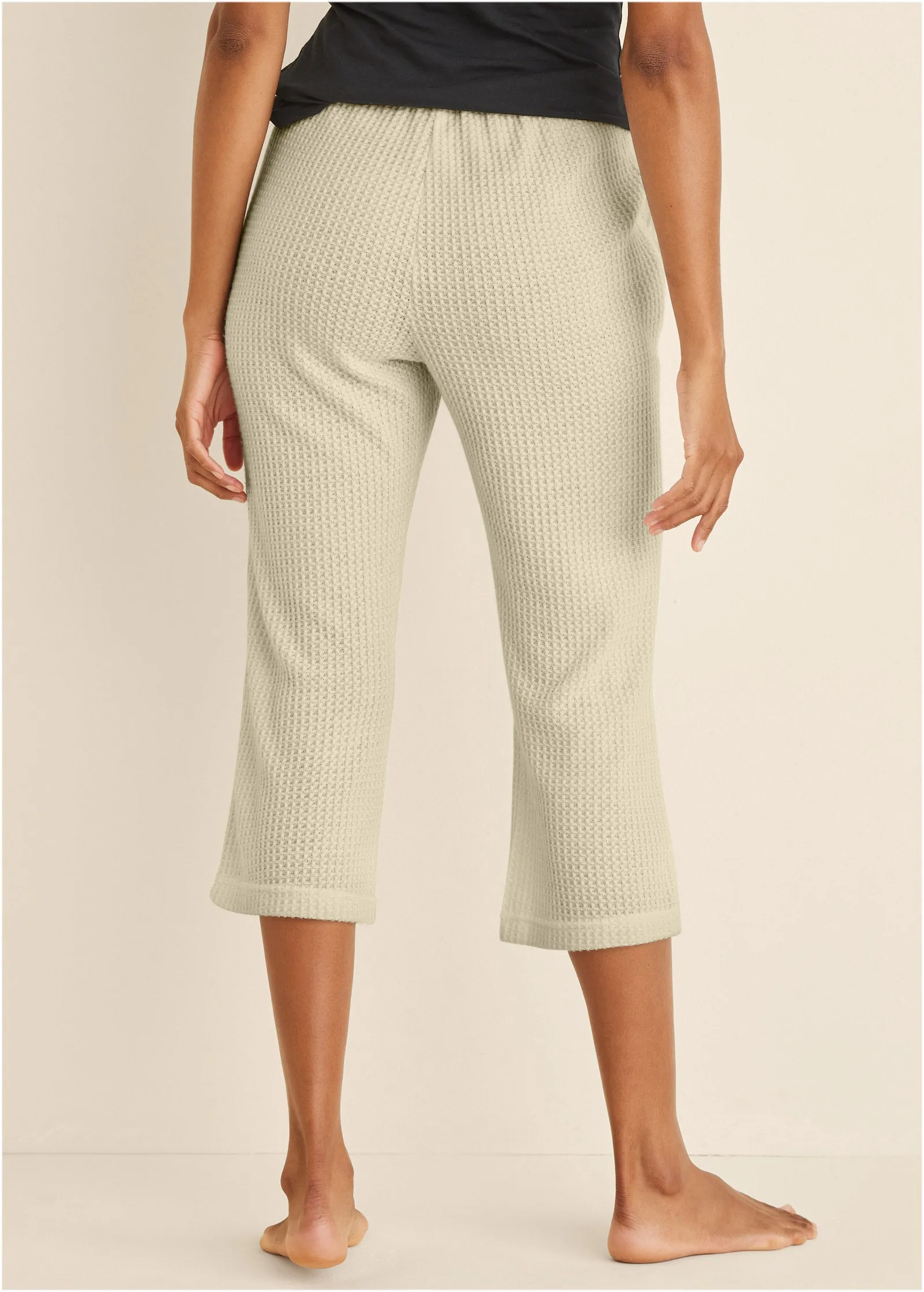 Cozy Waffle Crop Pant - Oatmeal sold by VENUS product image thumbnail 2