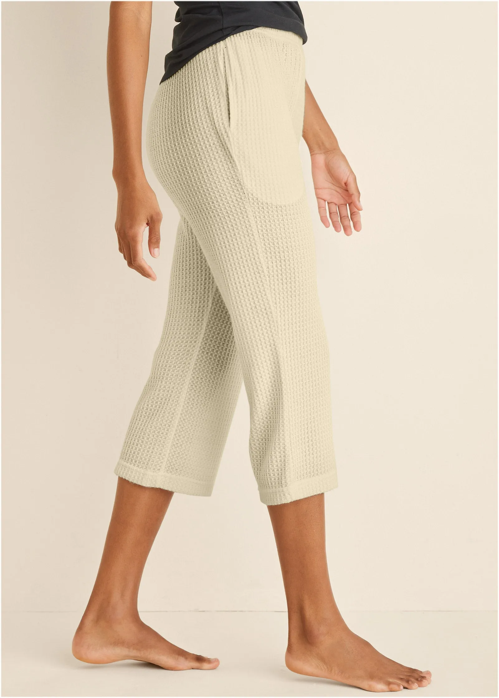 Cozy Waffle Crop Pant - Oatmeal sold by VENUS product image thumbnail 3
