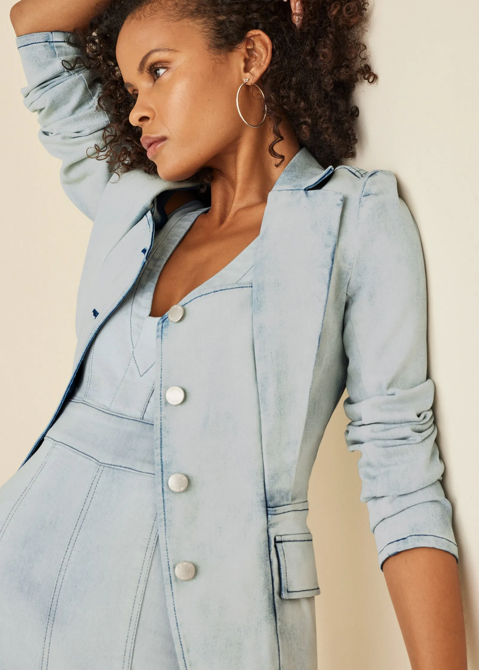 Stretch Denim Jumpsuit - Light Wash sold by VENUS product image thumbnail 5