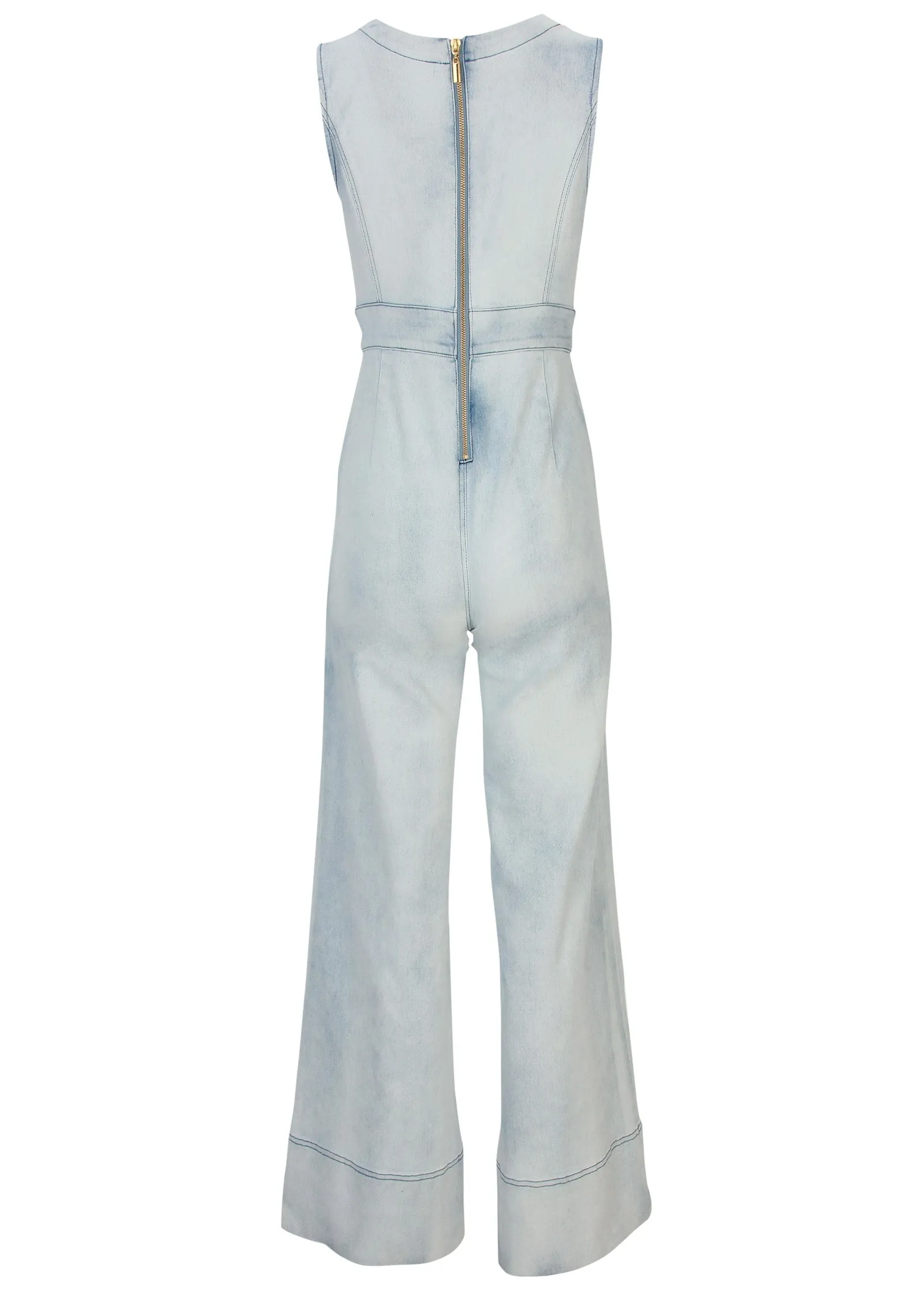 Stretch Denim Jumpsuit - Light Wash sold by VENUS product image thumbnail 4