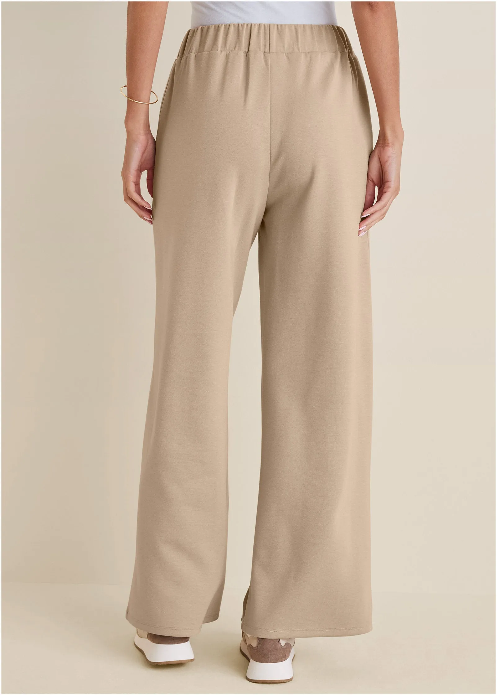 Double Knit Wide Leg Pants - Tan sold by VENUS product image thumbnail 2