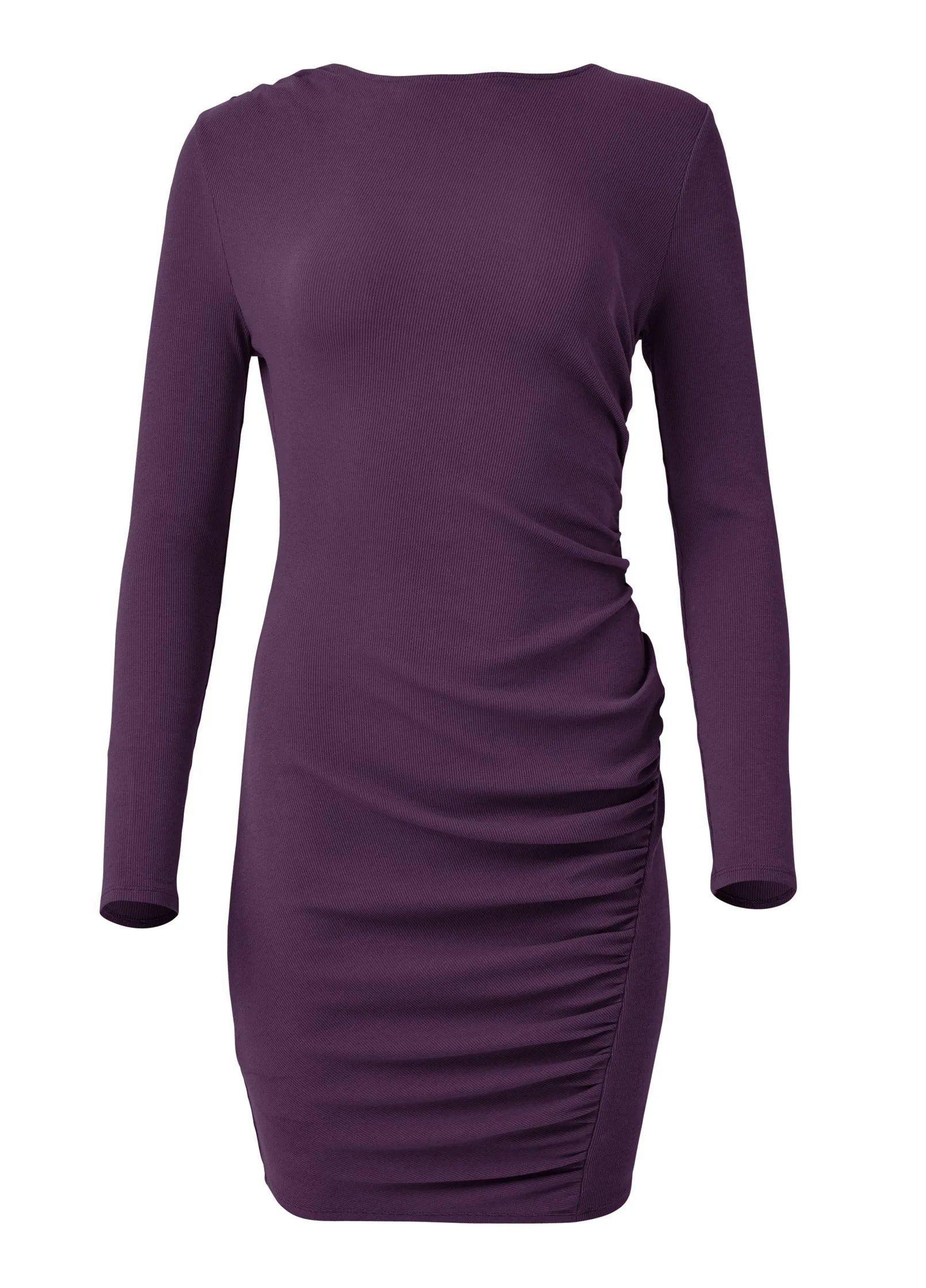 Boatneck Bodycon Mini Dress - Dark Purple sold by VENUS product image thumbnail 5